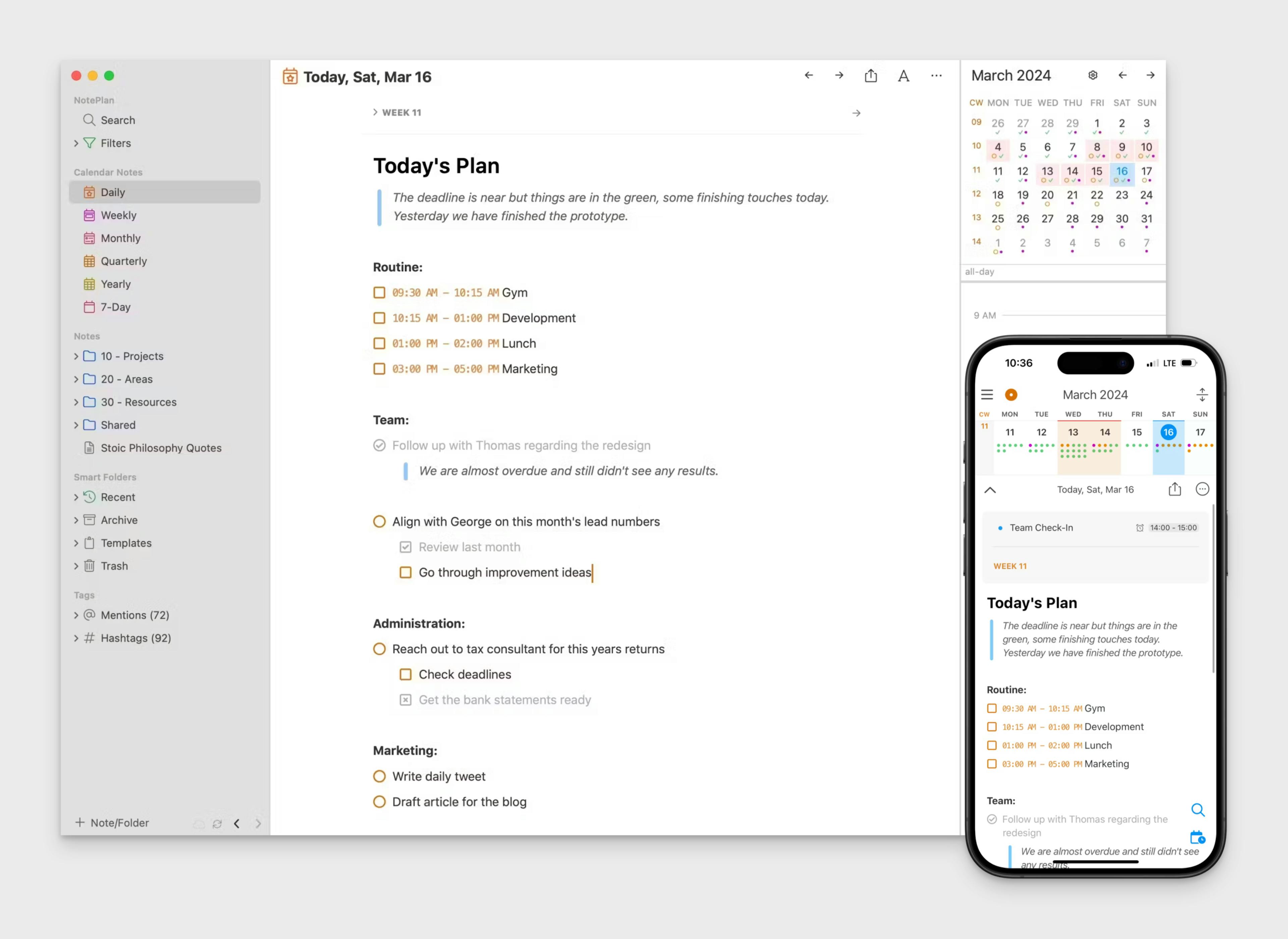 Image showcasing NotePlan App