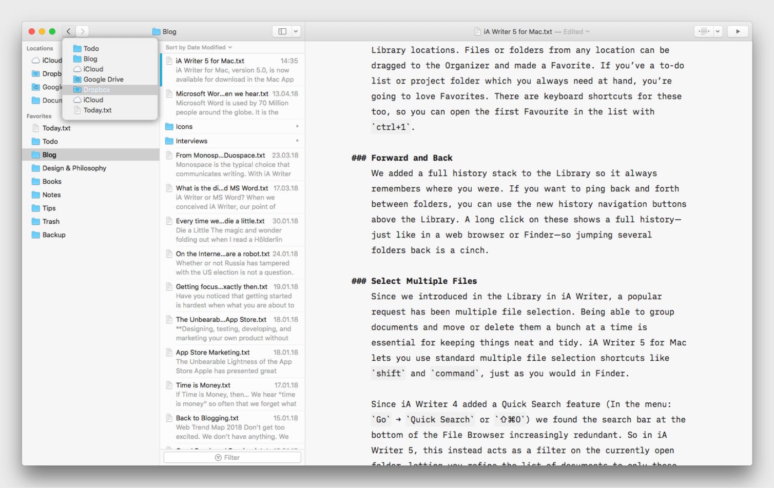 iA Writer App