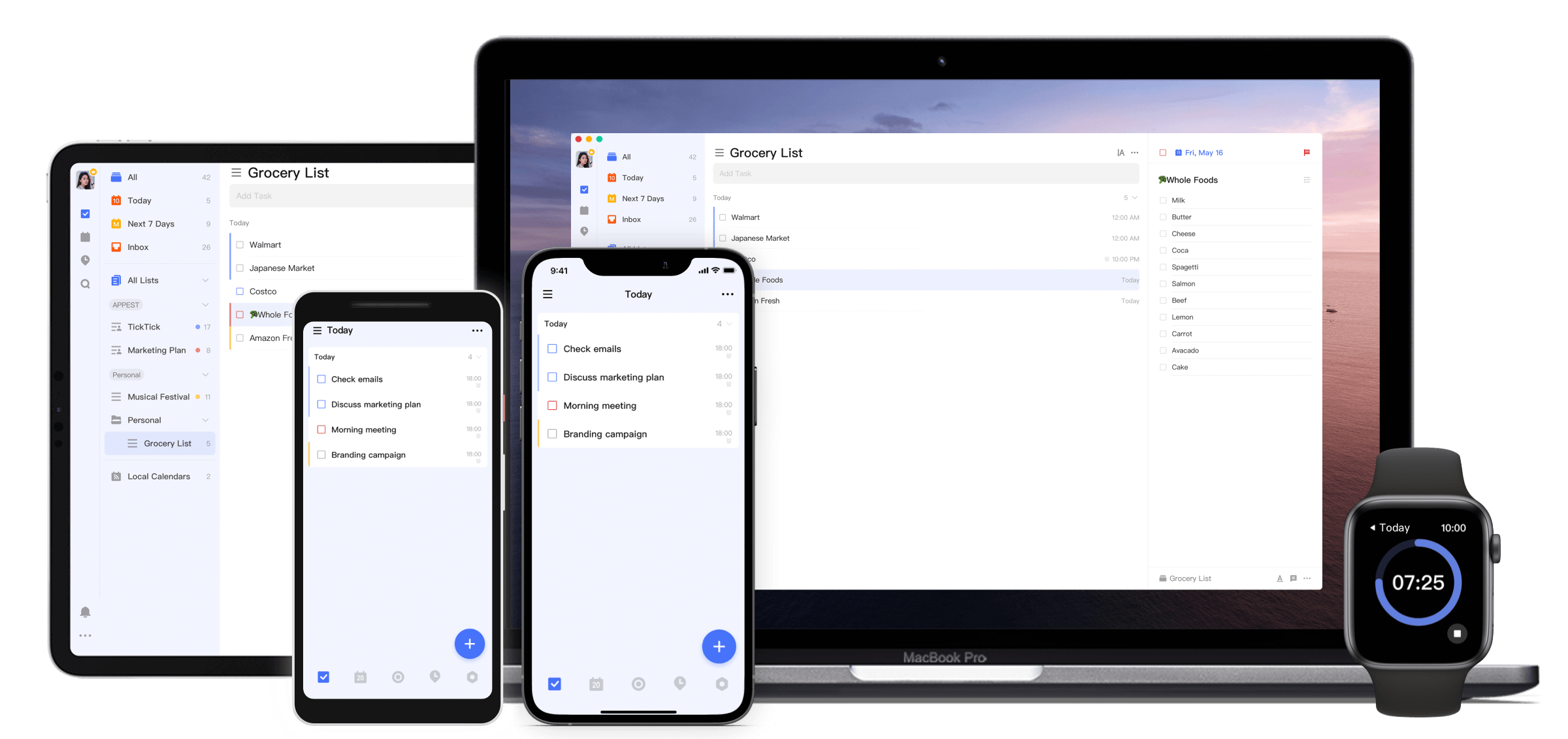 Image showcasing TickTick in different devices