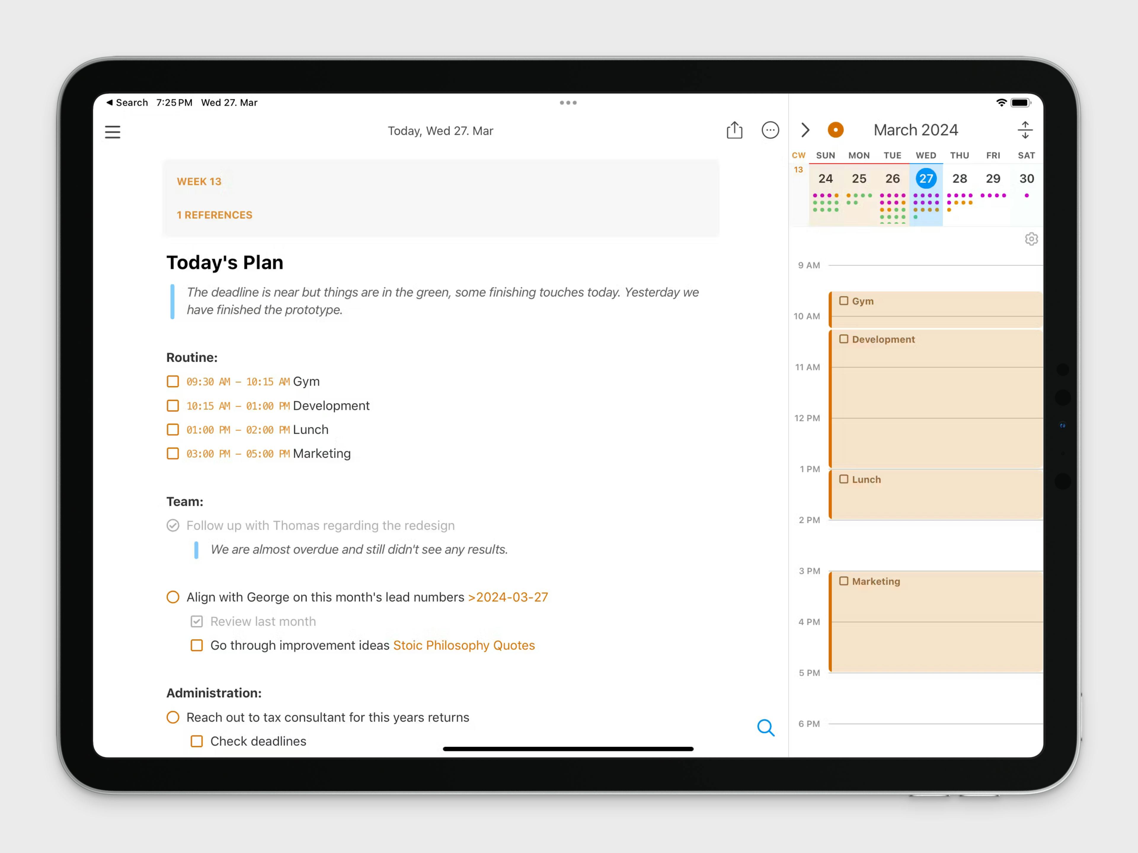 NotePlan iPad App