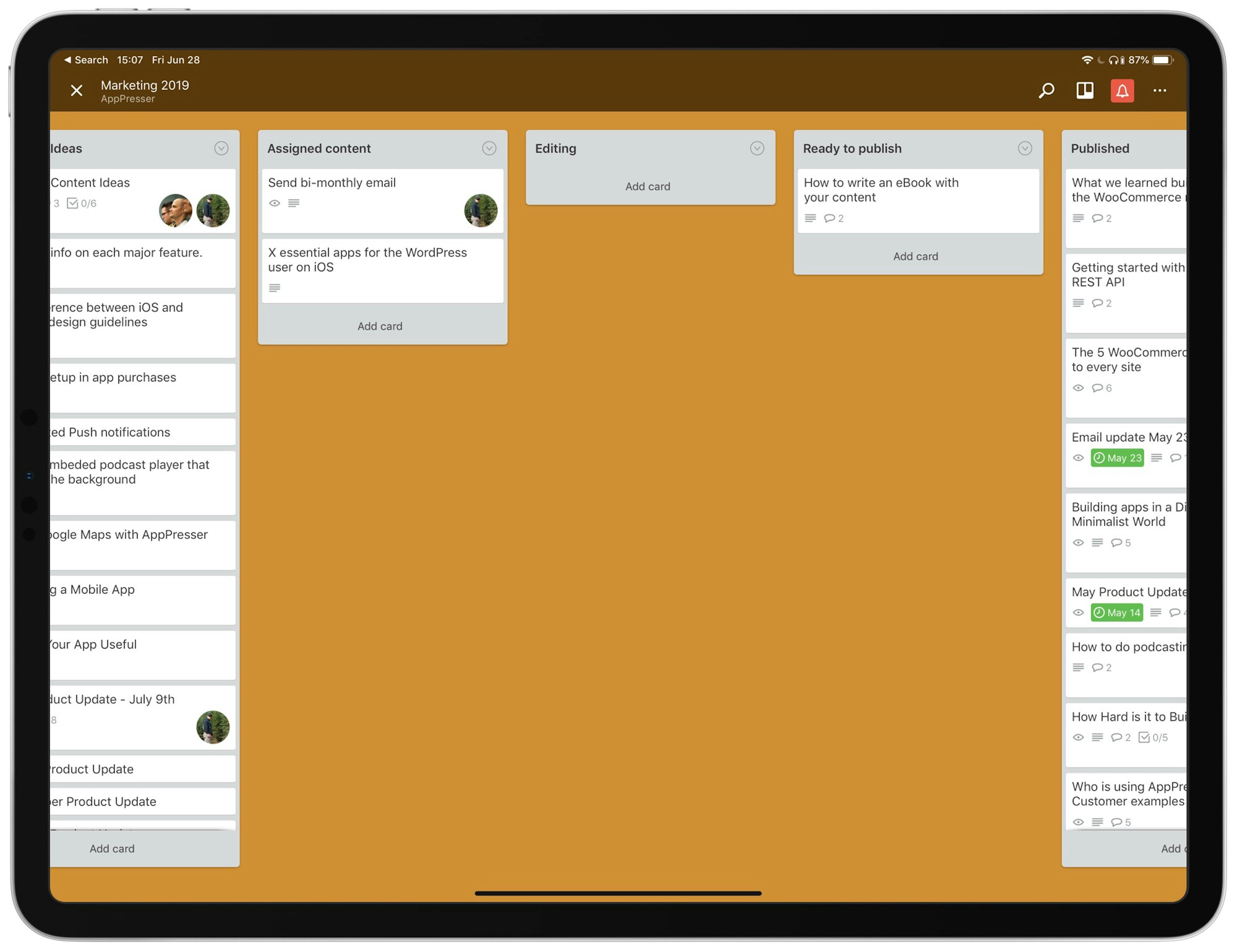 Trello iPad app