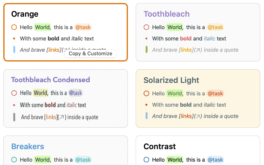 NotePlan Themes