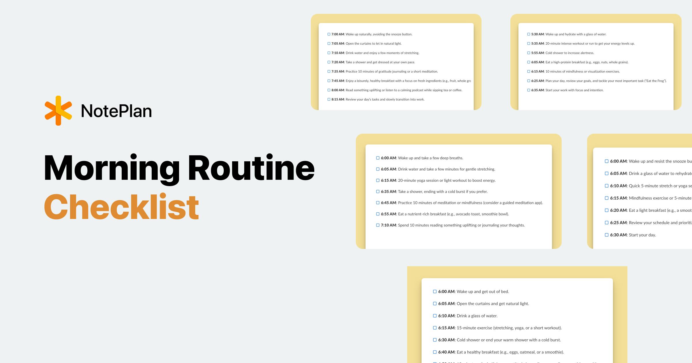 Morning Routine Checklist Cover Image