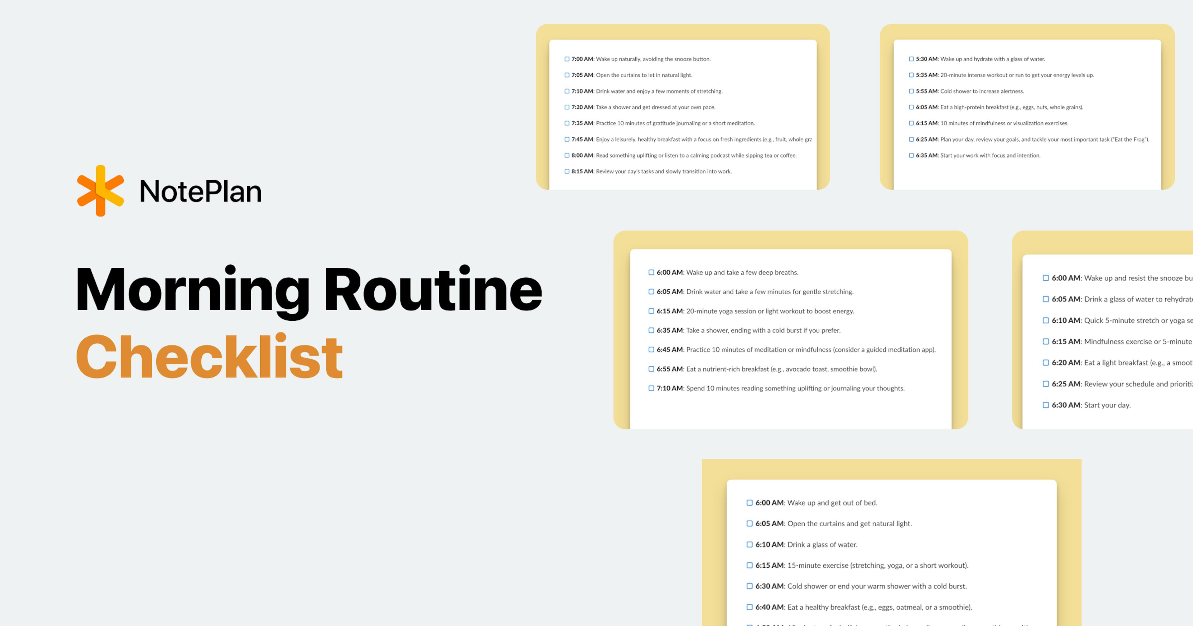 Morning Routine Checklist Cover Image