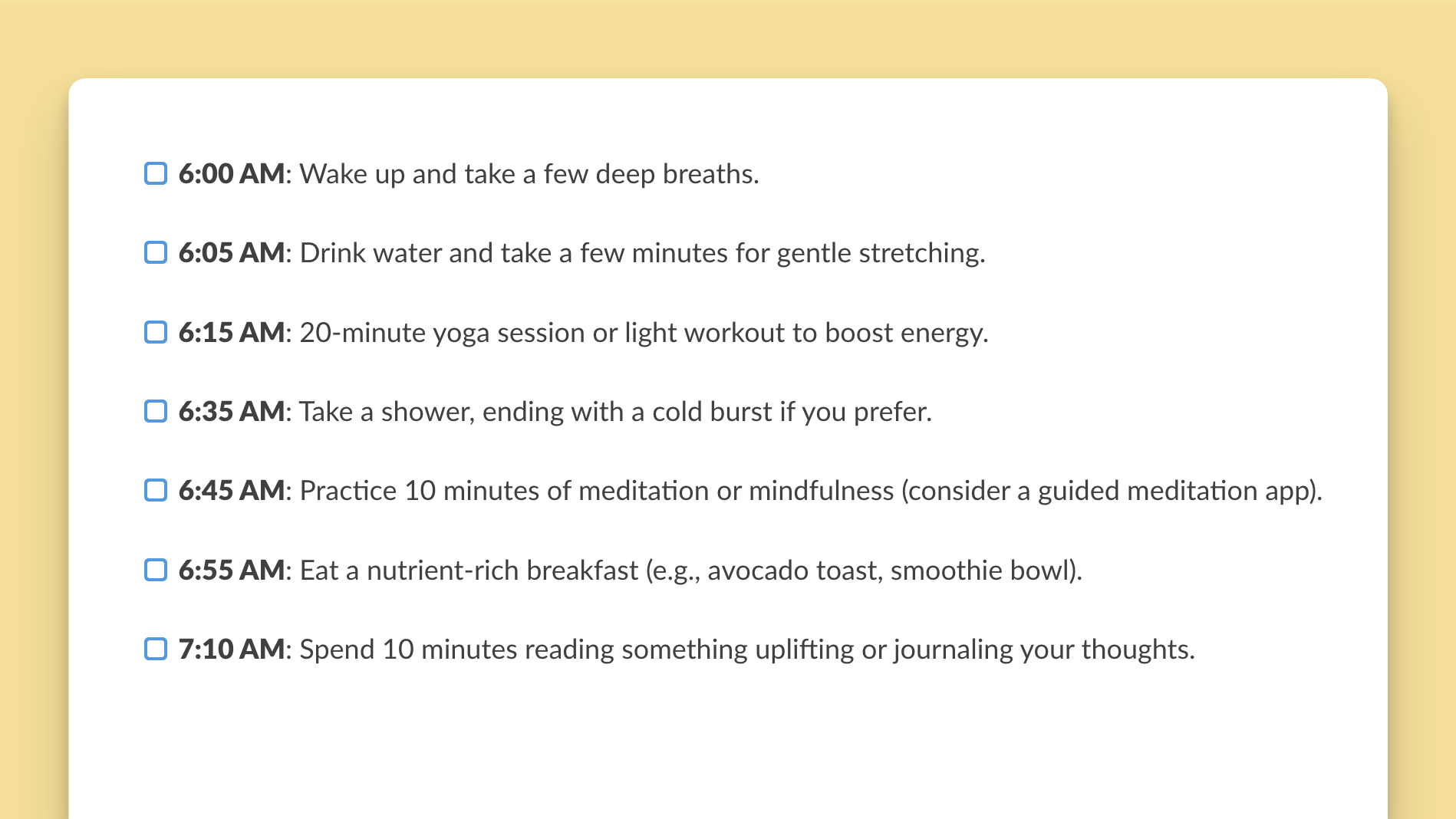 The Mind-Body Wellness Routine Template