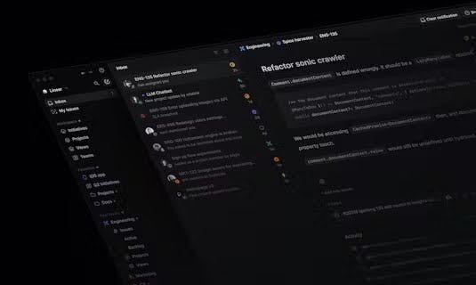 The image showcases Linear's dashboard.