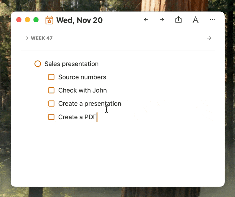 Folding Tasks and bullets