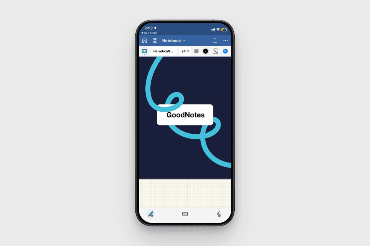 GoodNotes layout on iPhone