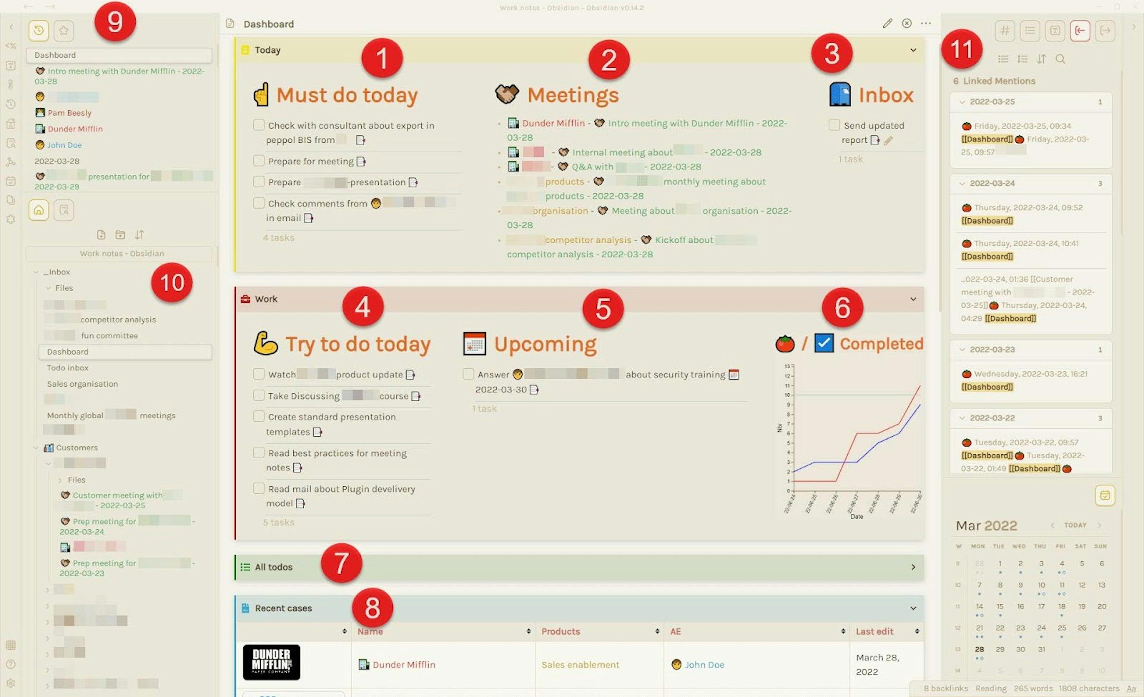 Obsidian dashboard