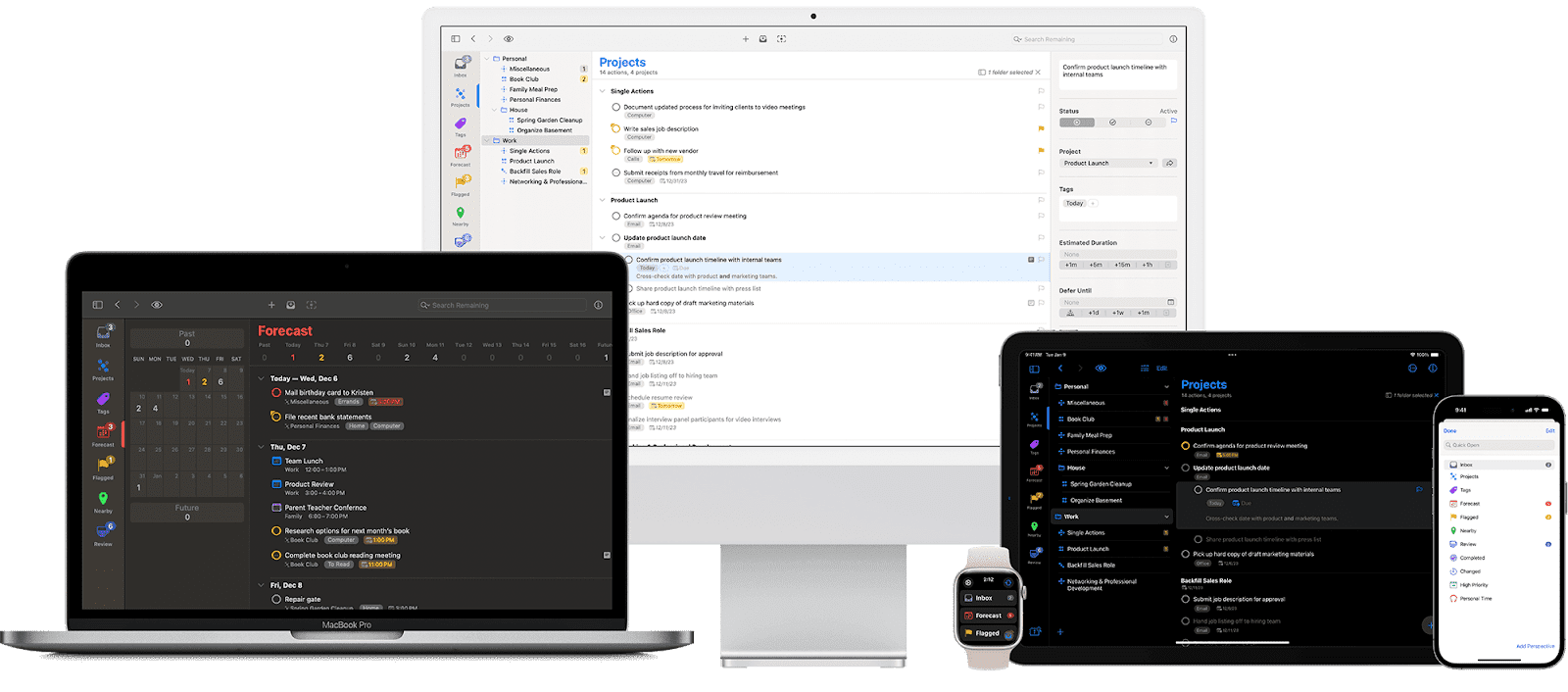 Omnifocus layout on different devices