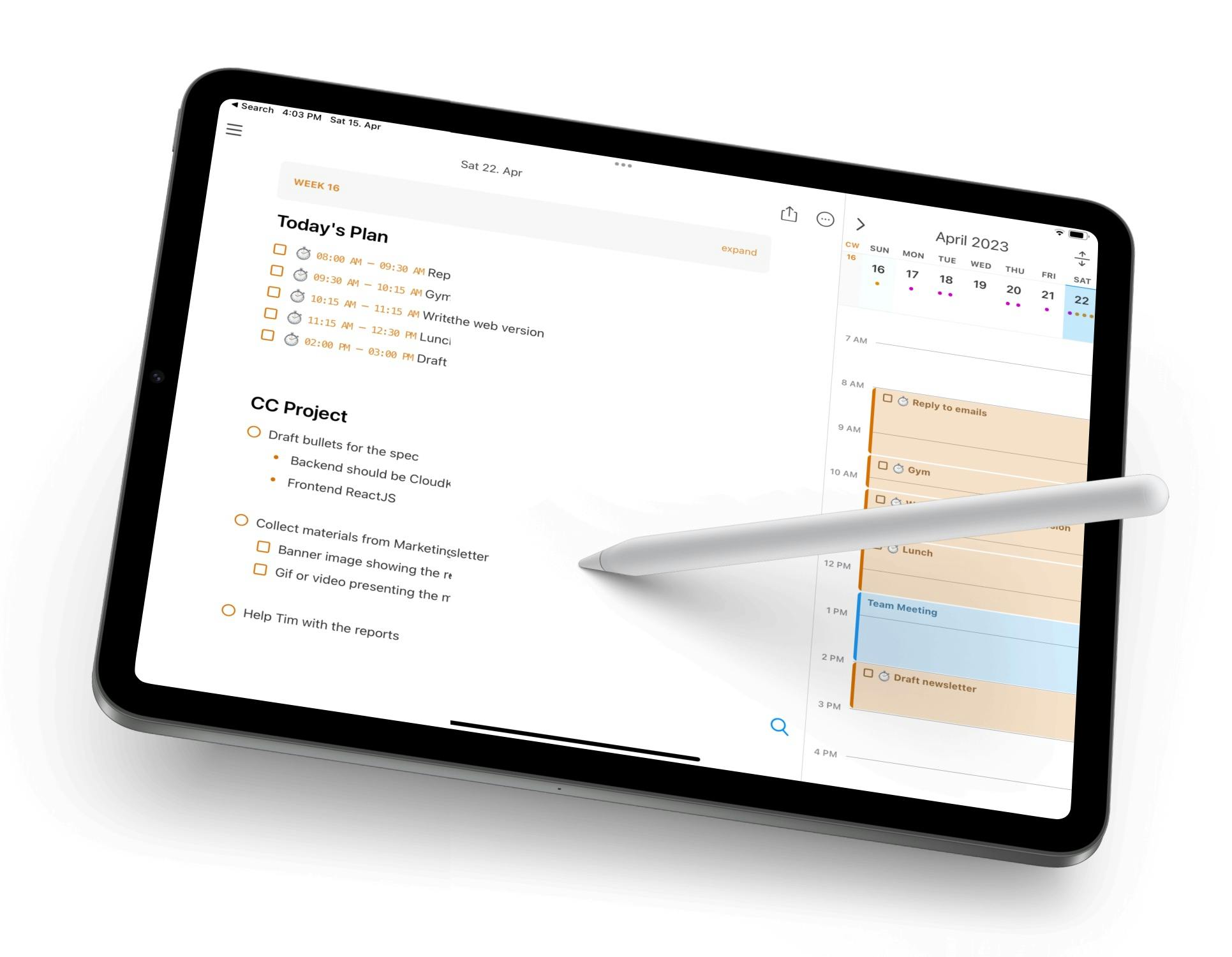 A screenshot of the NotePlan app - it is an image for the article "The Best Weekly Planner: 7 Simple Apps To Boost Organization"