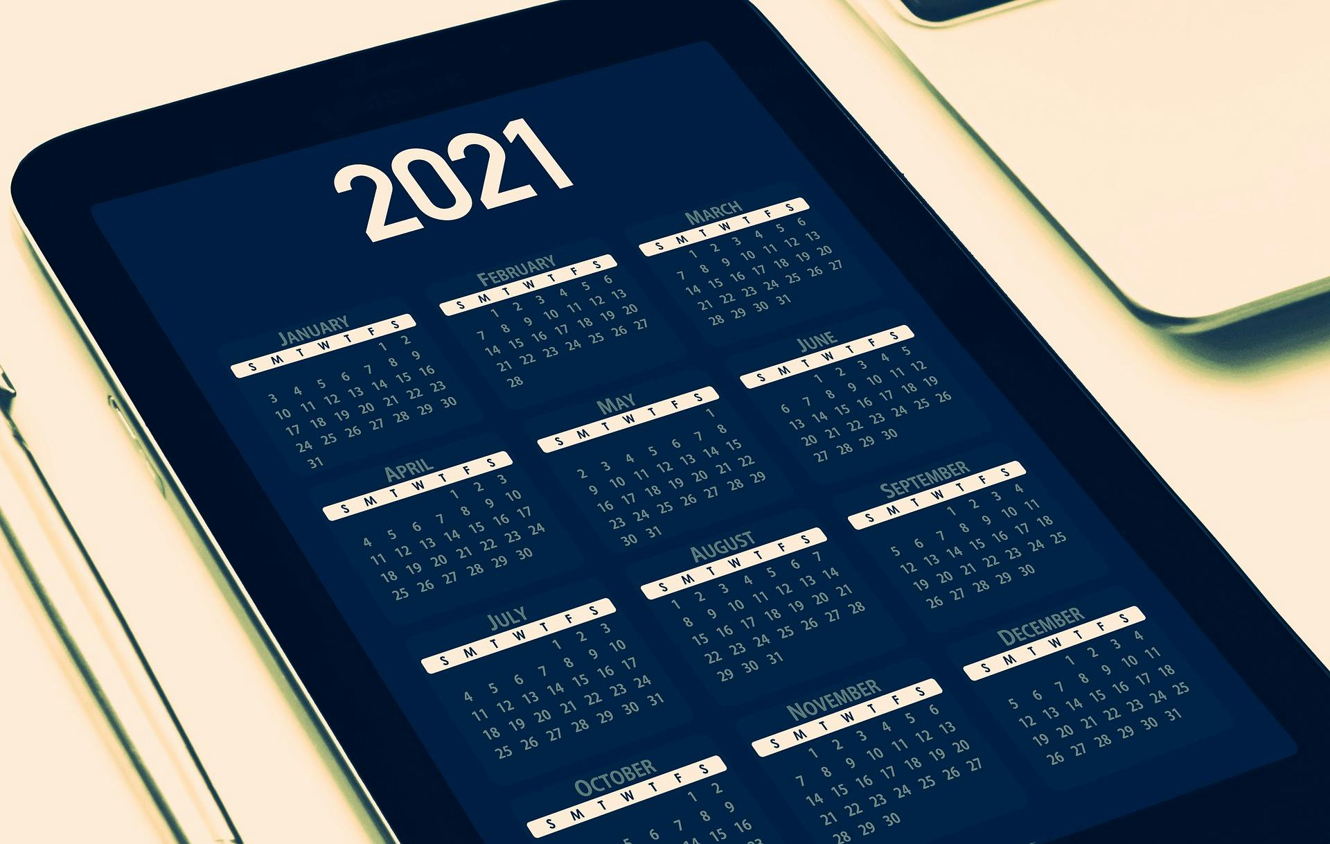 photo of ipad calendar