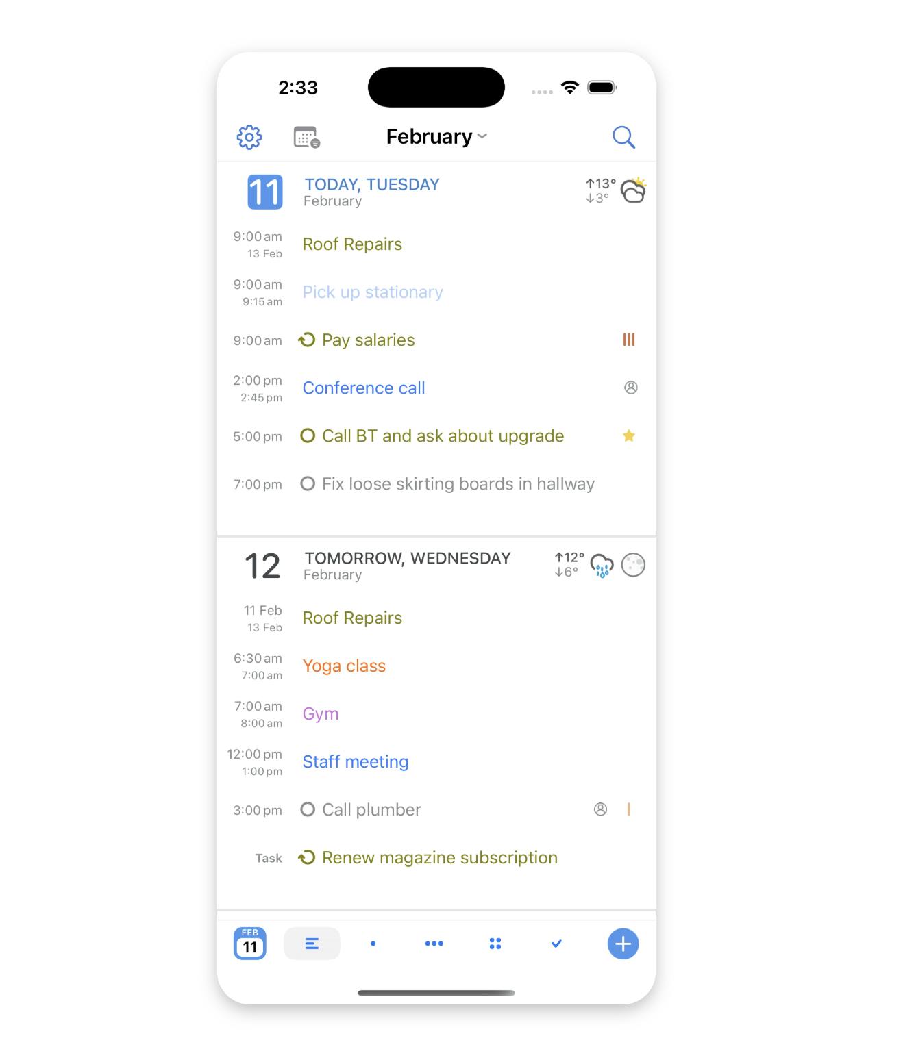 busy cal iphone screenshot