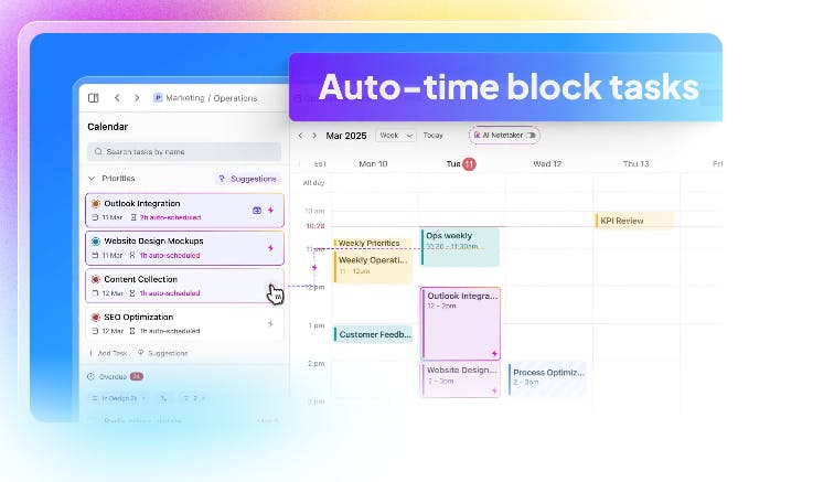 A screenshot of the ClickUp app - it is an image for the article "The Best Weekly Planner: 7 Simple Apps To Boost Organization"