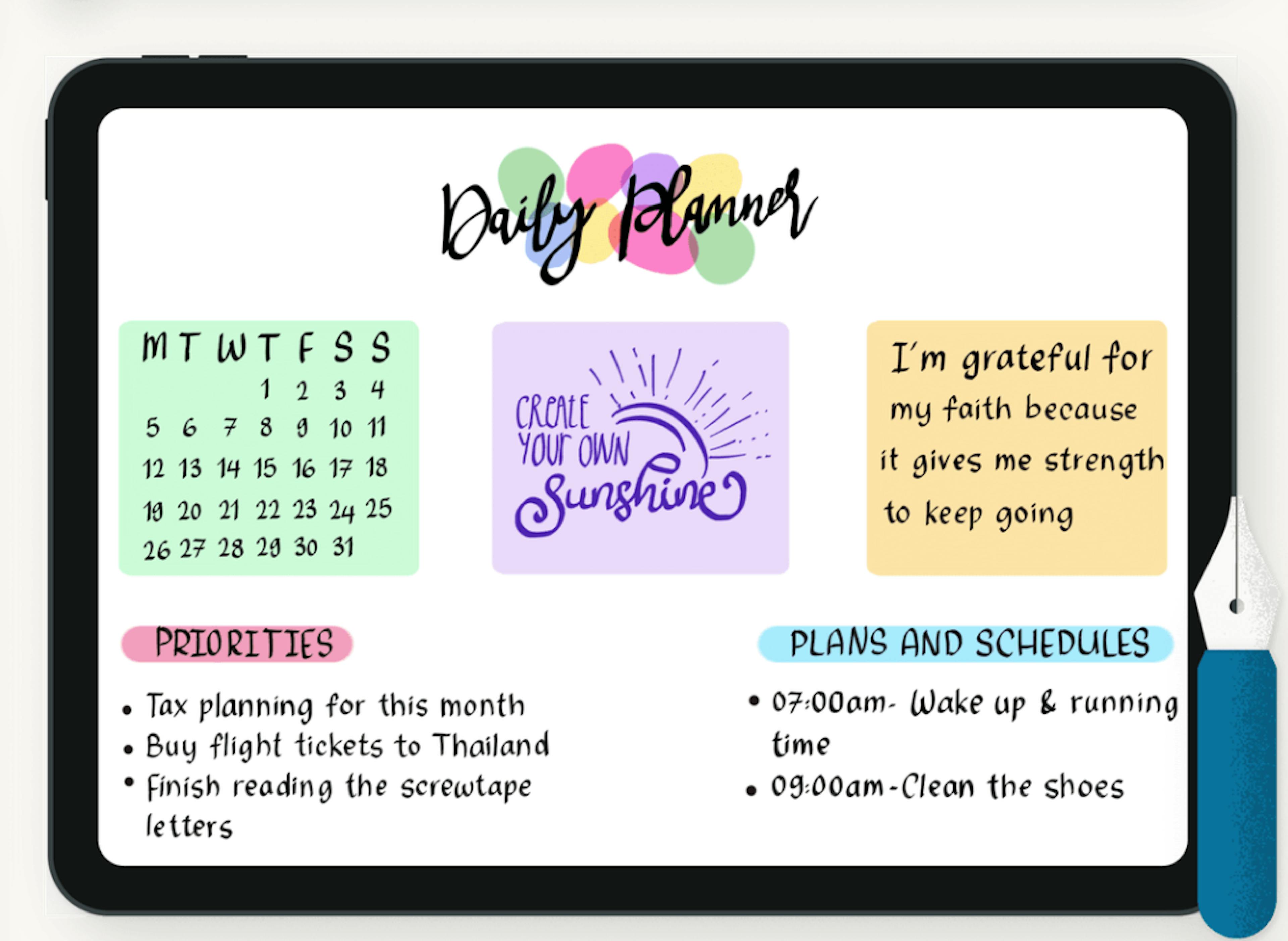 A screenshot of the Noteshelf app - it is an image for the article "Best Bullet Journal for iPhone: The Top 9 Bullet Journals Reviewed"