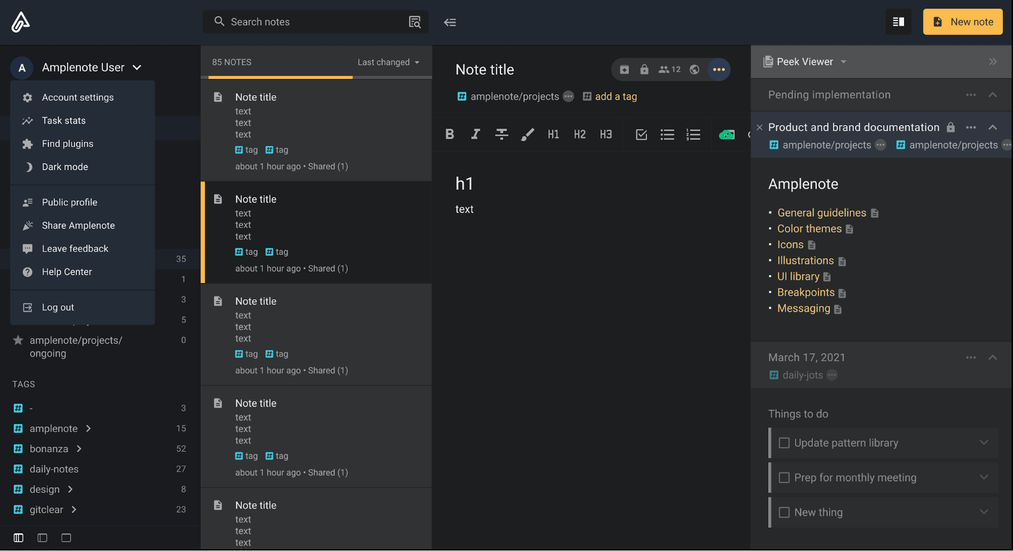 Amplenote as second brain