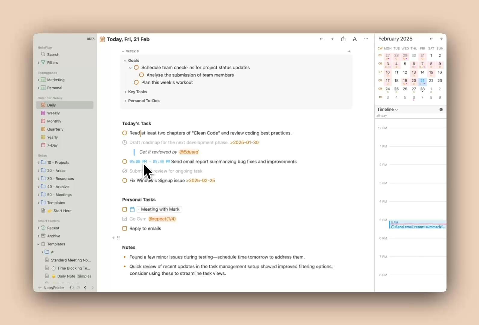 NotePlan as second brain