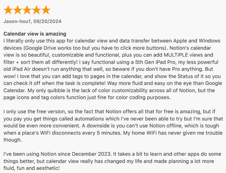 AppStore Review Notion