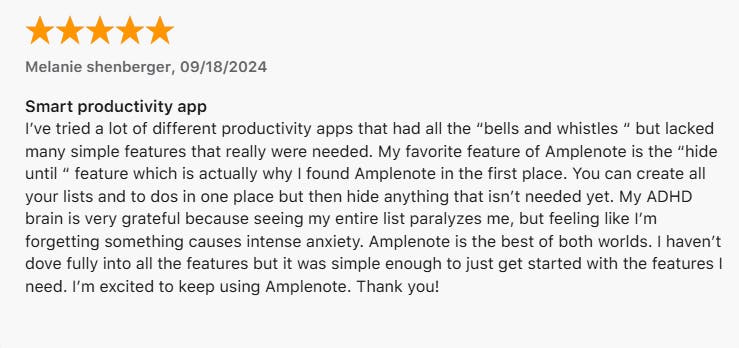 AppStore Review Amplenote
