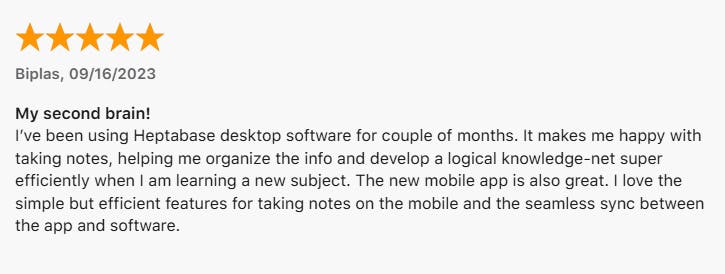 AppStore Review Heptabase