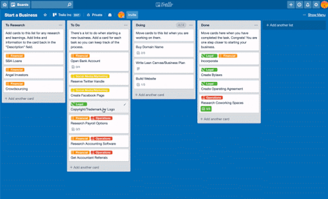 Trello Kanban in Action