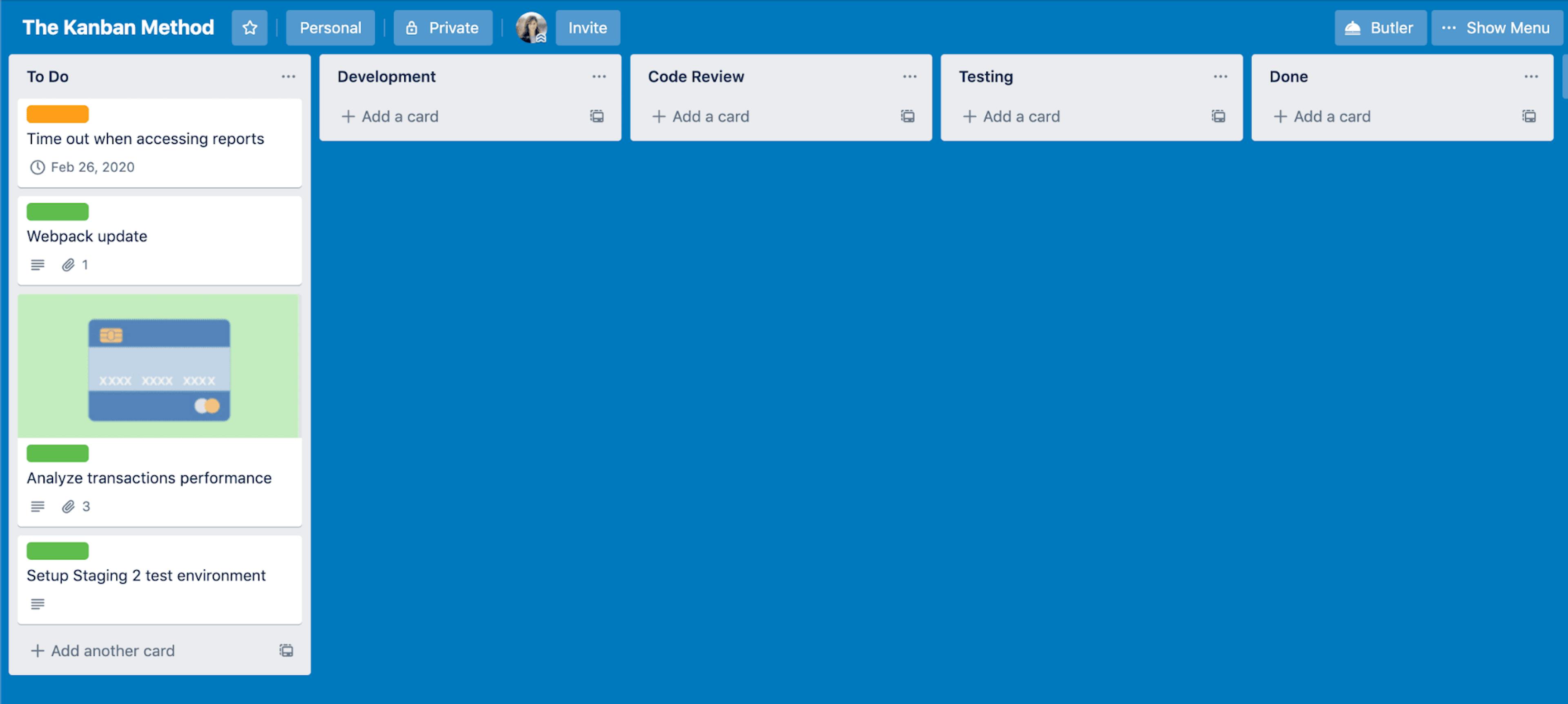 Trello Kanban Board Screenshot