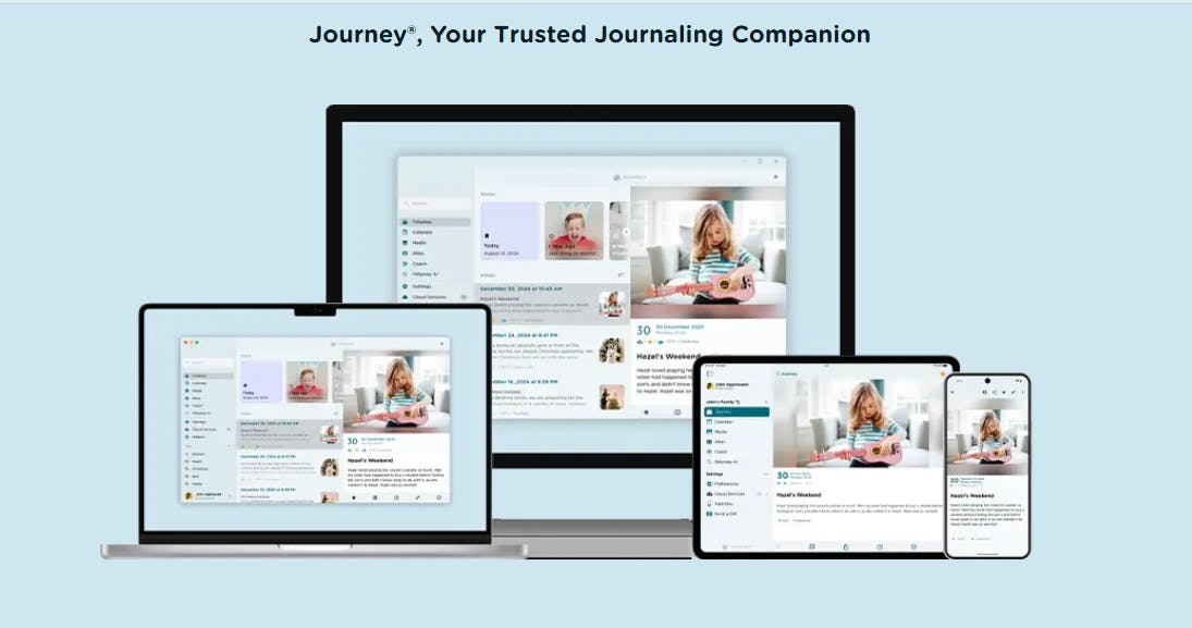 A screenshot of the Journey app - it is an image for the article "Online Diary: The Top 5 Online Diaries Of 2025"