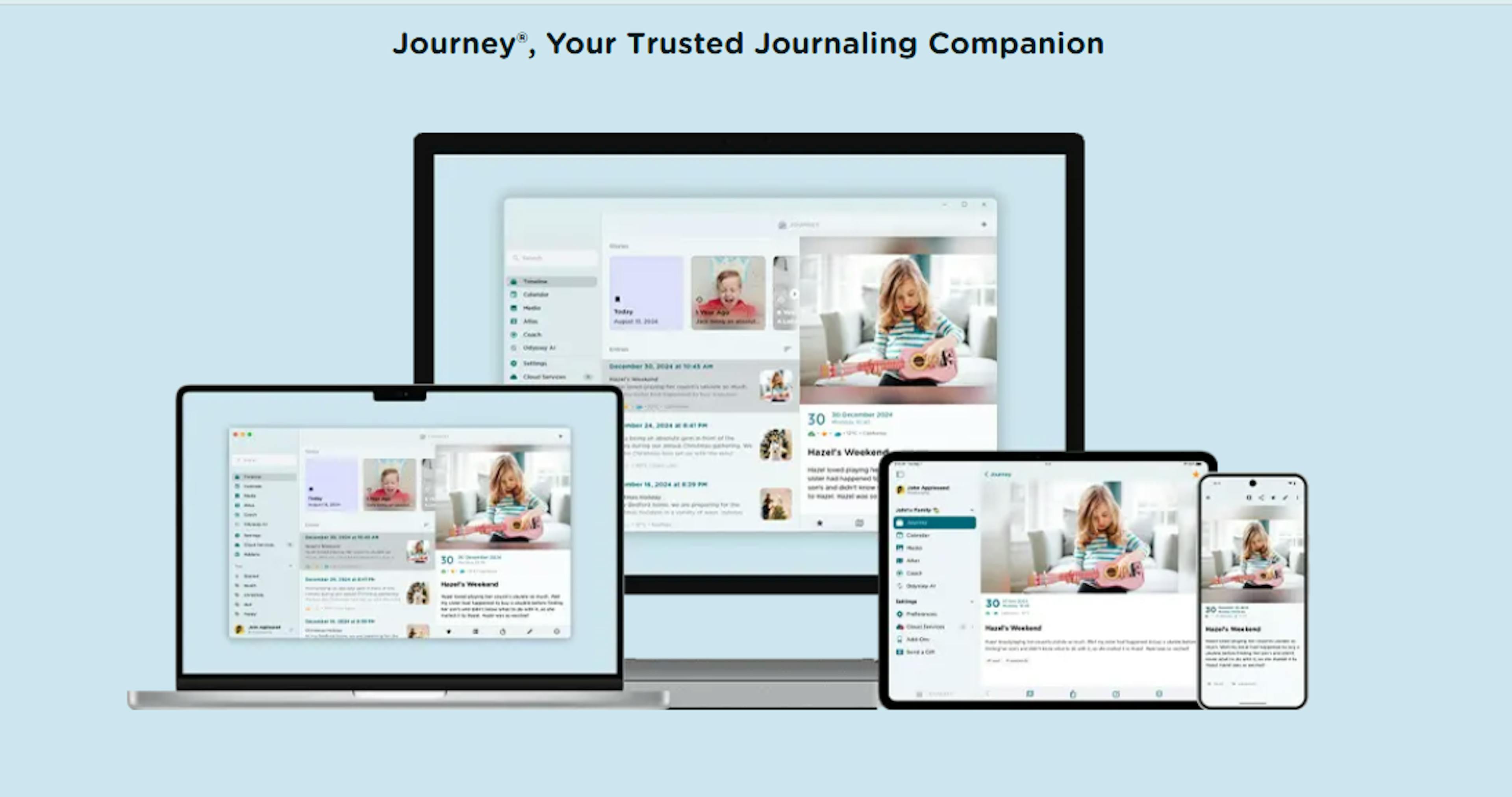 A screenshot of the Journey app - it is an image for the article "The Best Online Journal: 5 Killer Apps for Journaling"