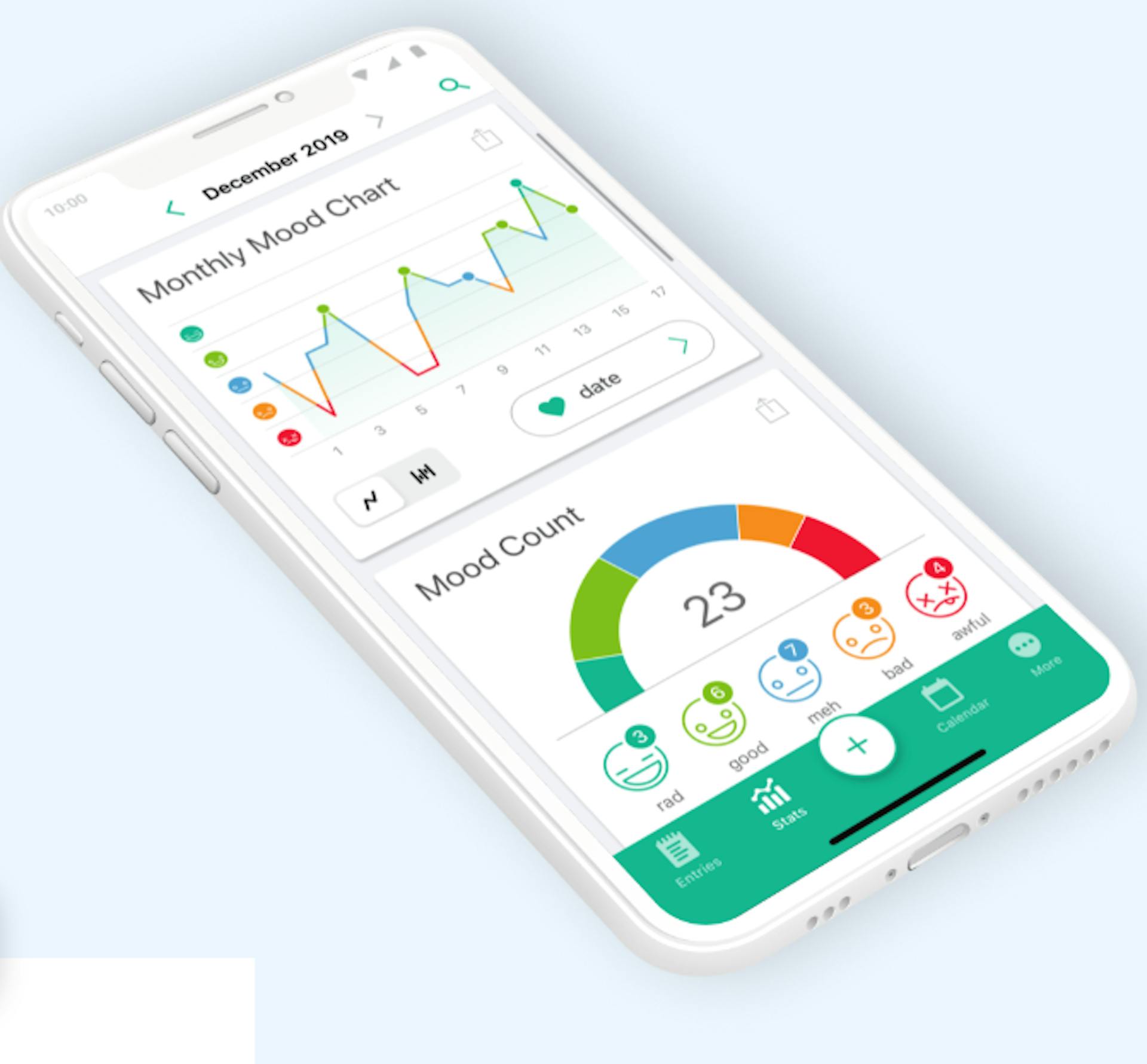 A screenshot of the Daylio app - it is an image for the article "Journaling Apps: 7 Simple Journals That Make Journaling a Breeze"