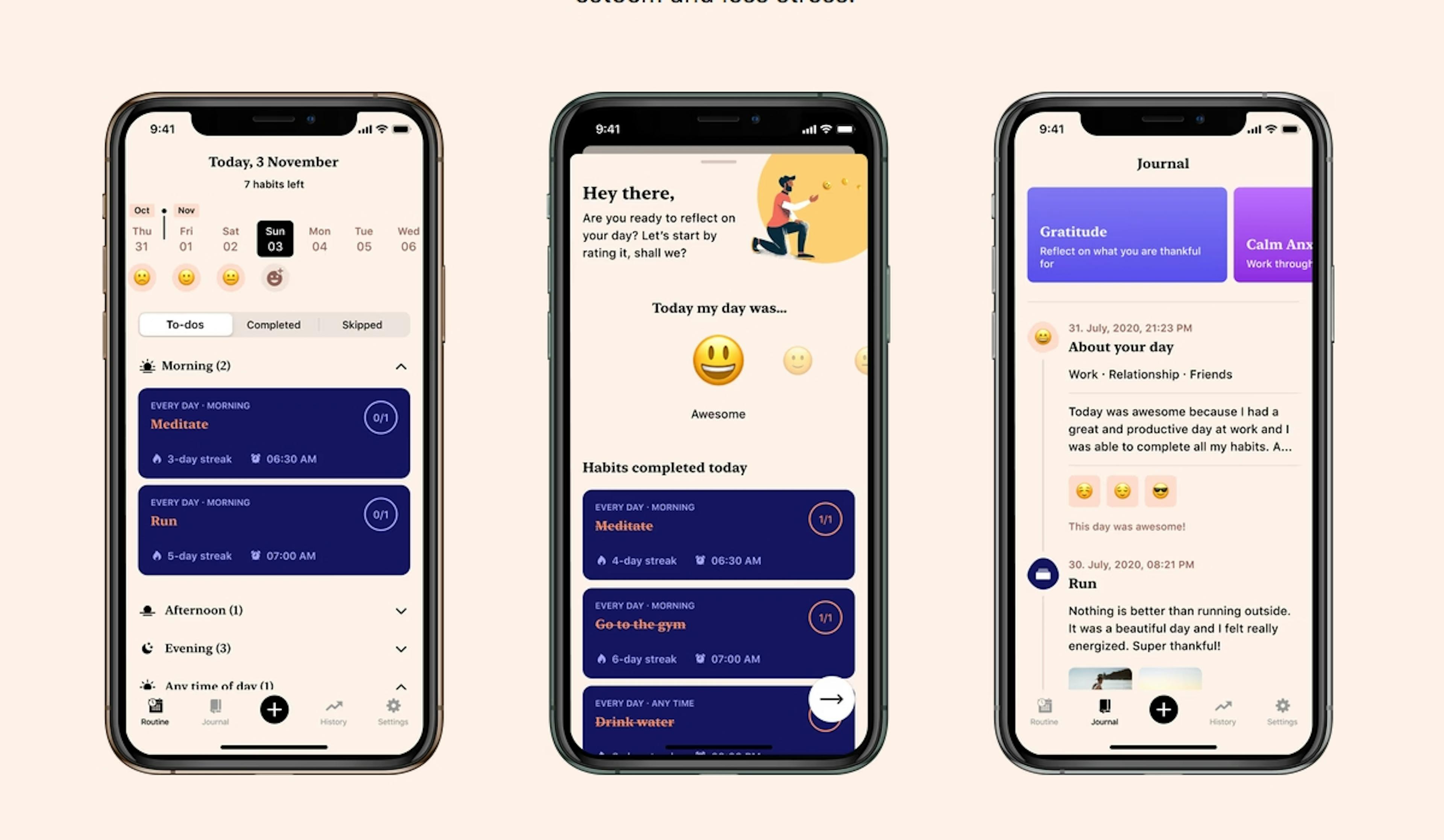 A screenshot of the Tangerine app - it is an image for the article "Self Care Journal: 6 Best Apps for Self-Care and Wellbeing"