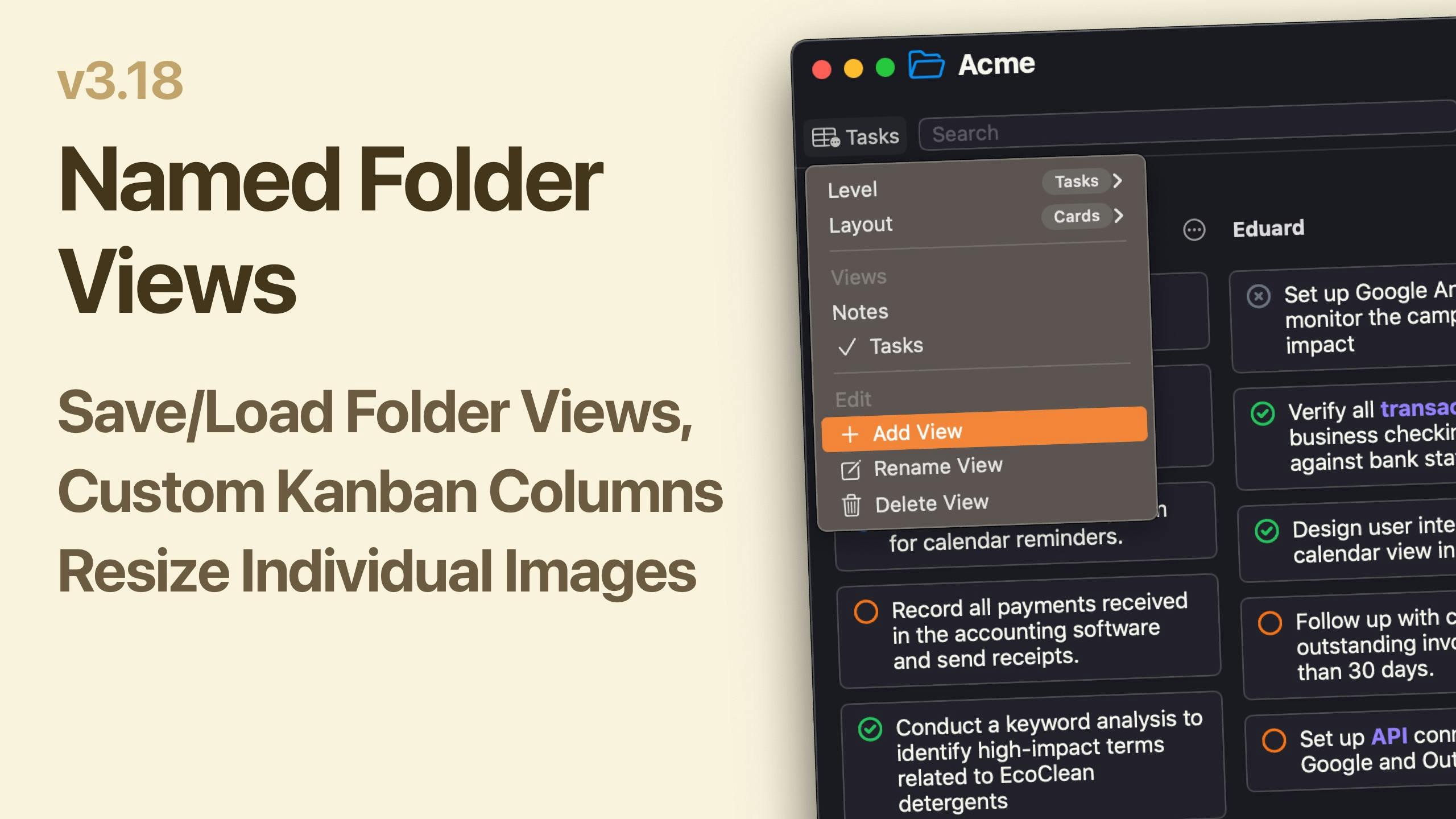 v3.18 Named Folder Views