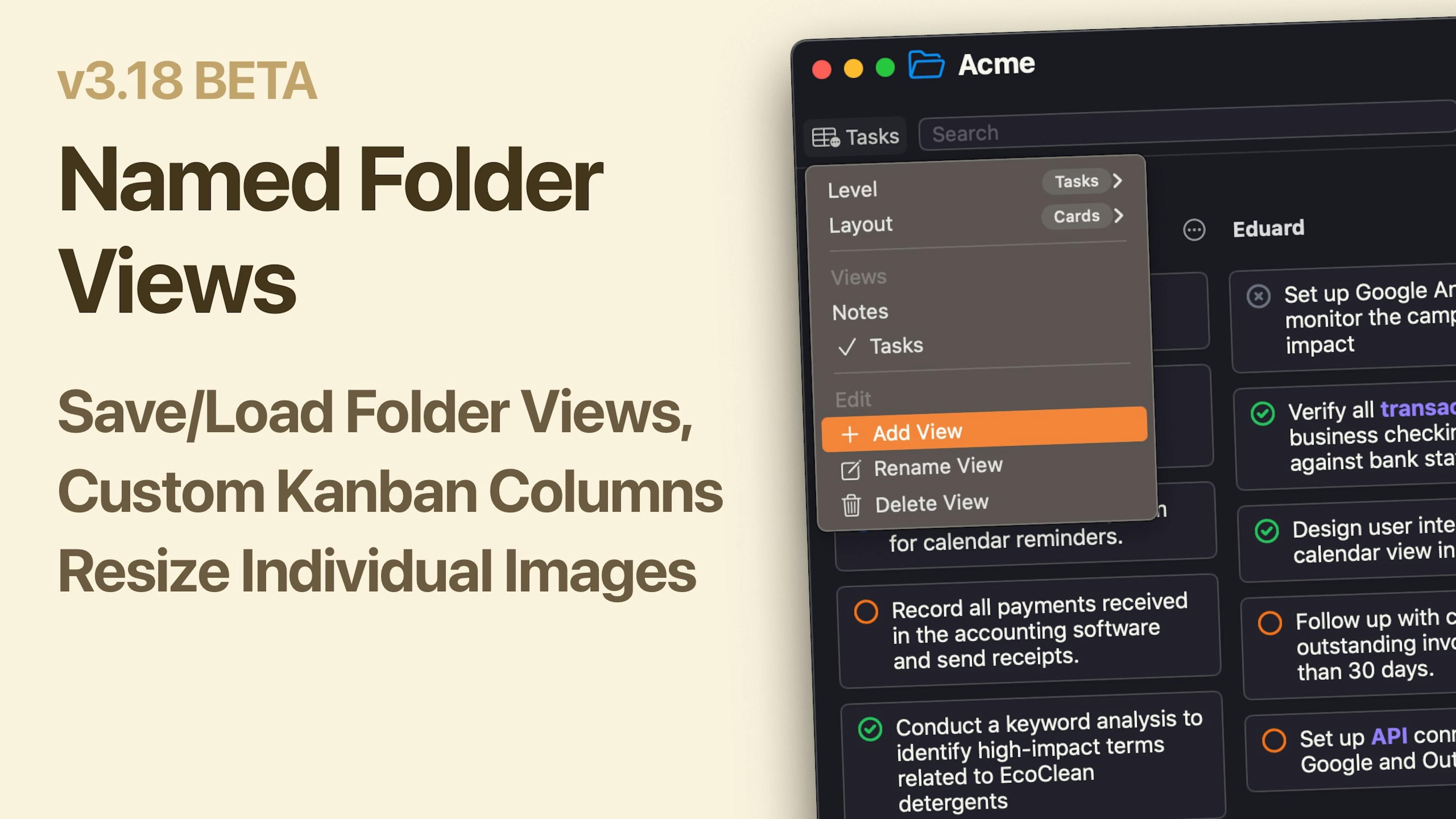 v3.18 BETA Named Folder Views