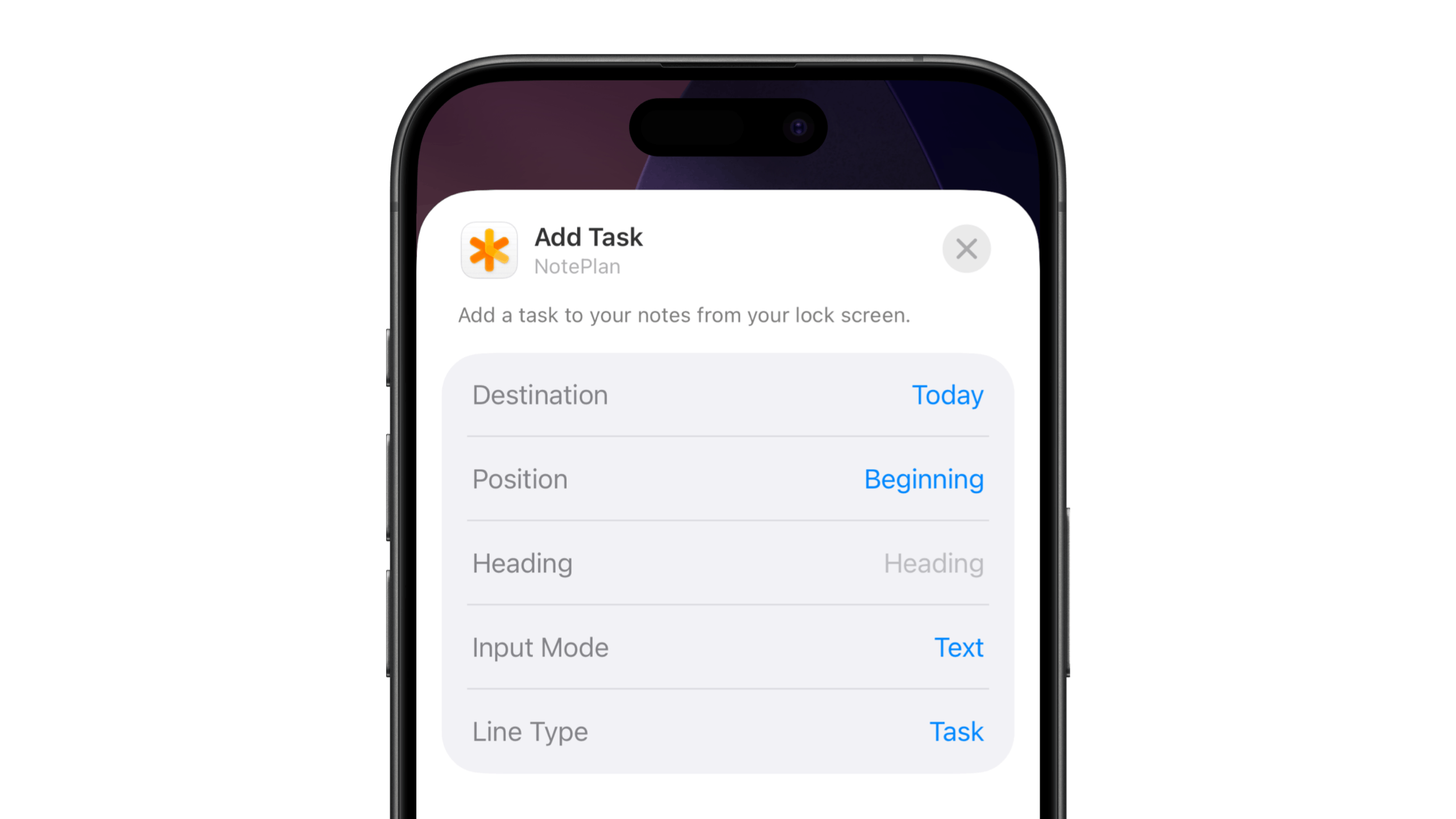 Configure lockscreen widget