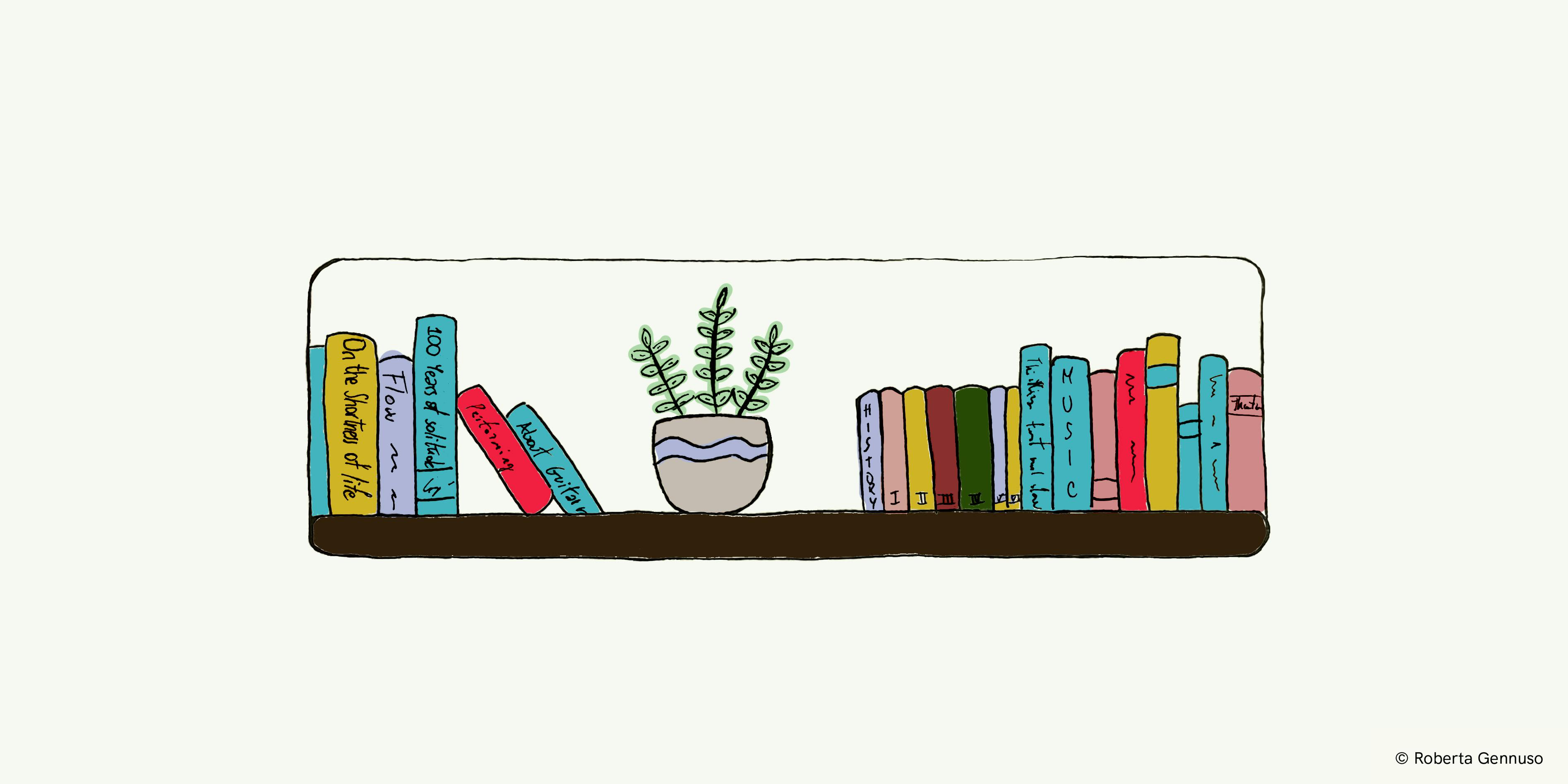 bookshelf illustration