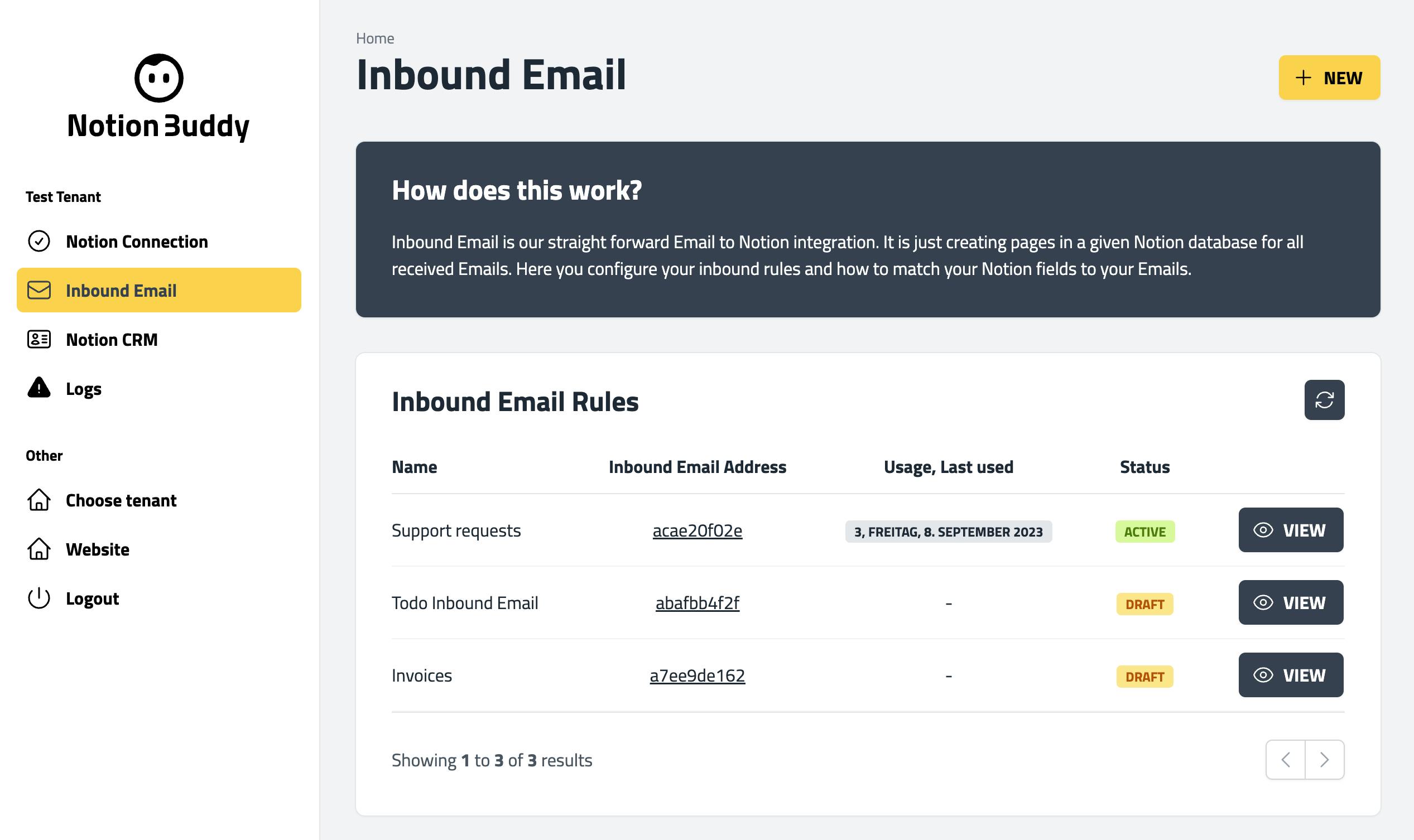 Inbound Email for Notion