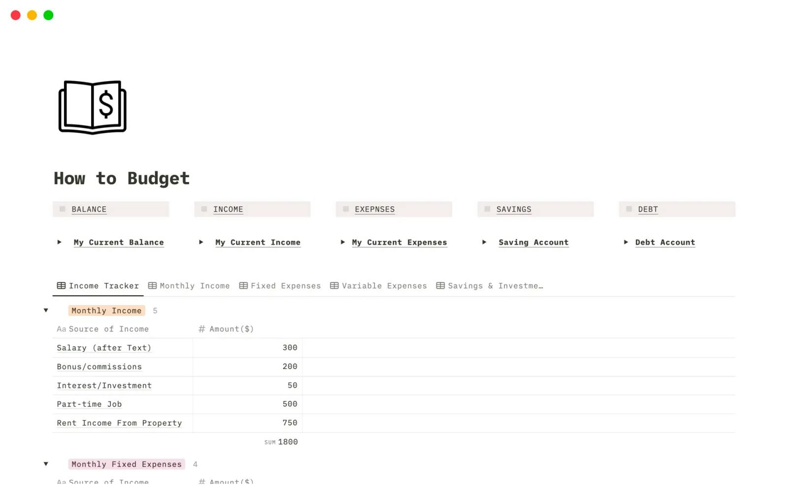 How to budget - Budget template by Della Yang