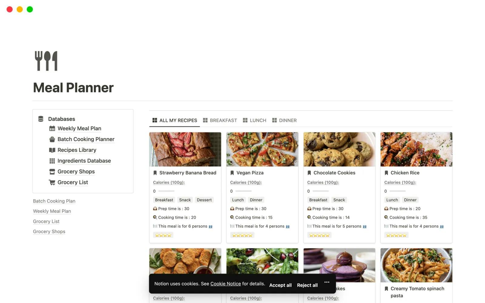 Meal Planner by JNK Studio