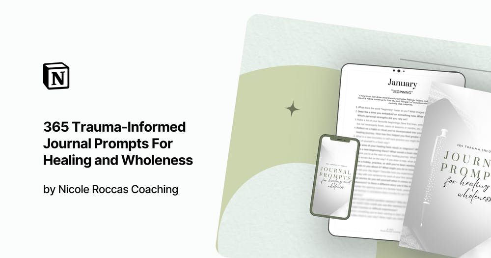 365 Trauma-Informed Journal Prompts For Healing and Wholeness by Nicole Roccas Coaching
