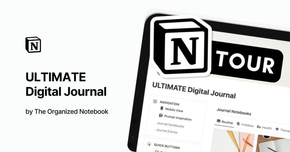 ULTIMATE Digital Journal Notion Template by The Organized Notebook .png