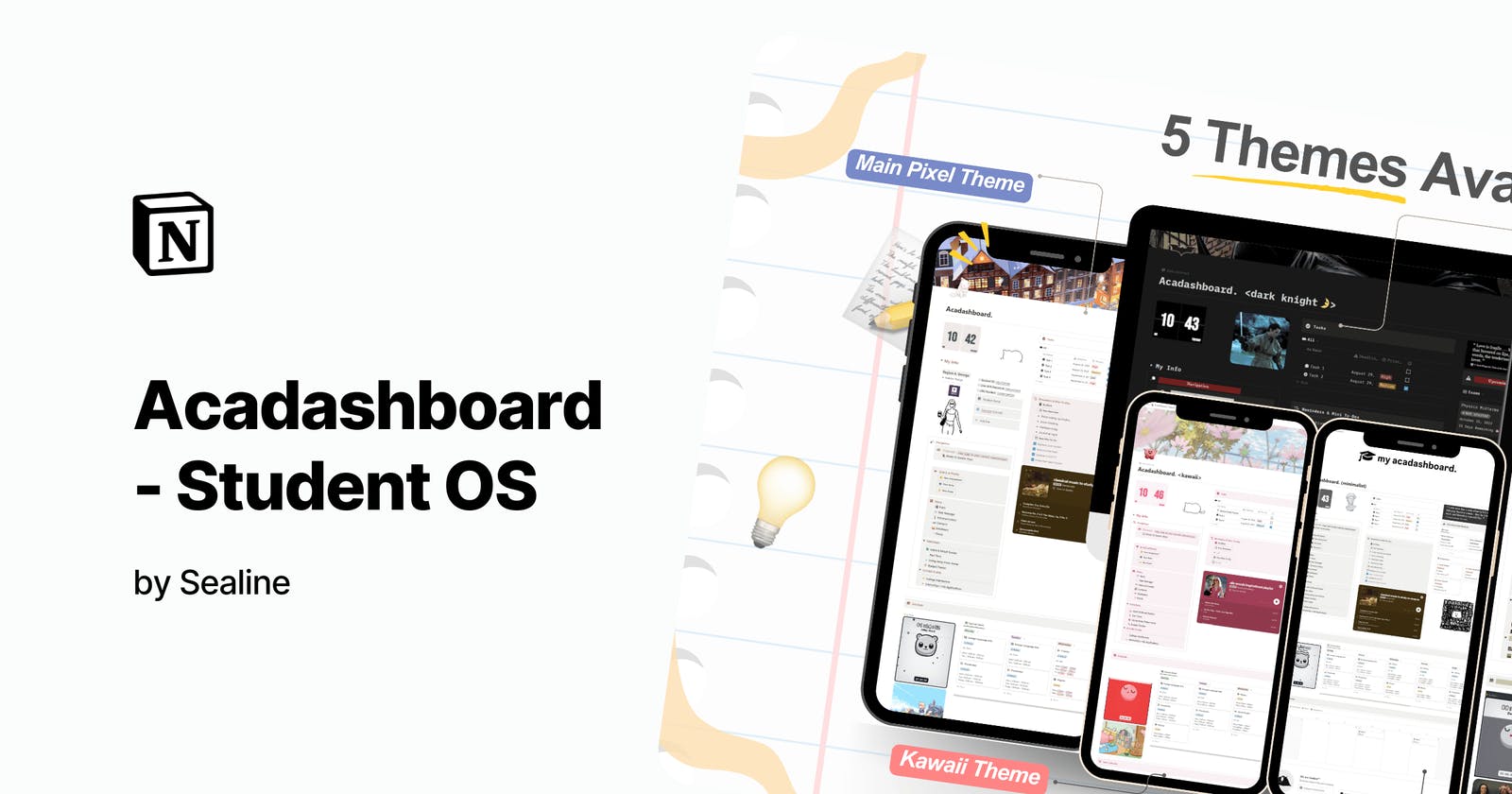 Acadashboard Notion Students OS by Sealine