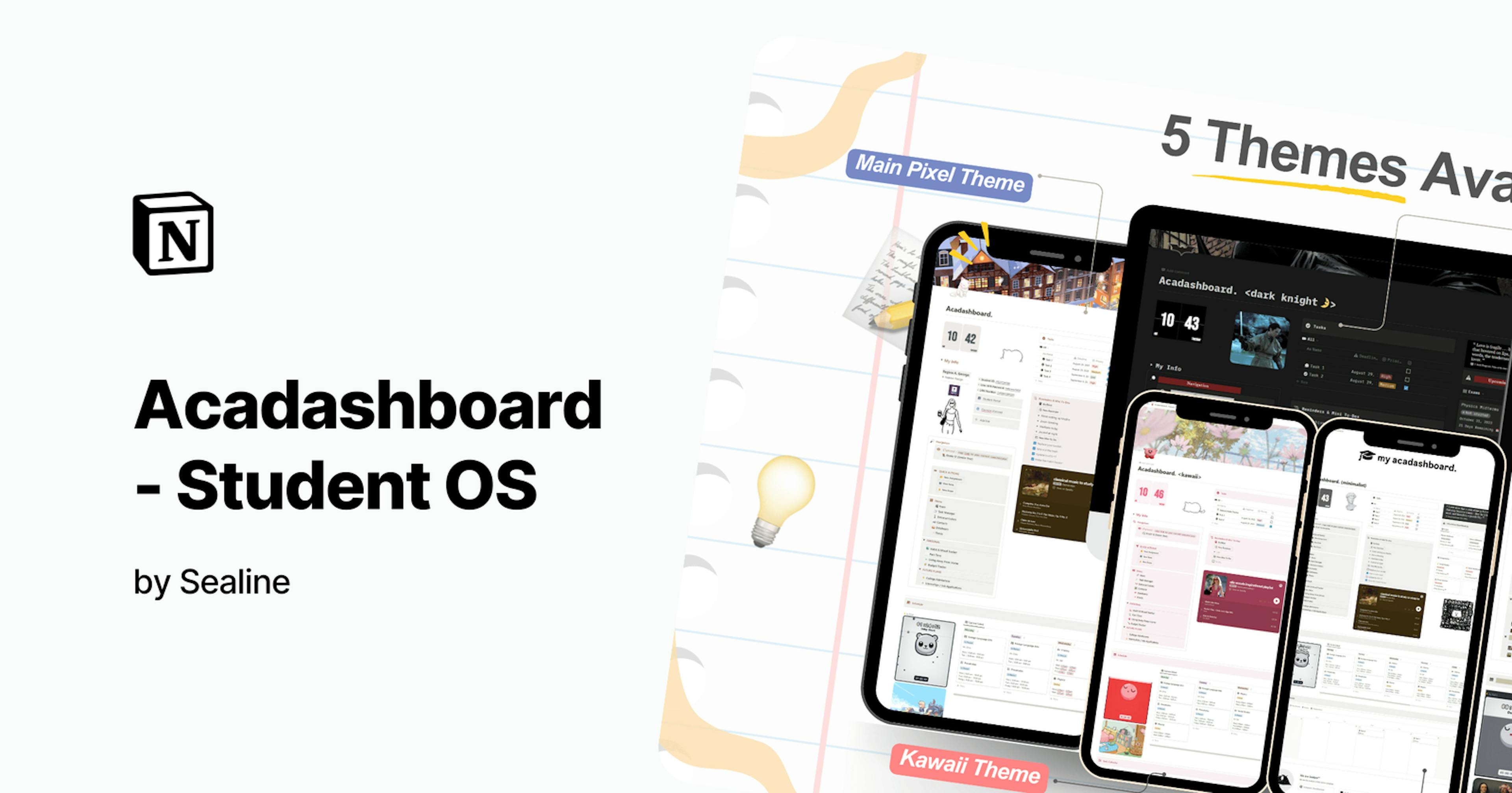 Acadashboard Notion Students OS by Sealine 