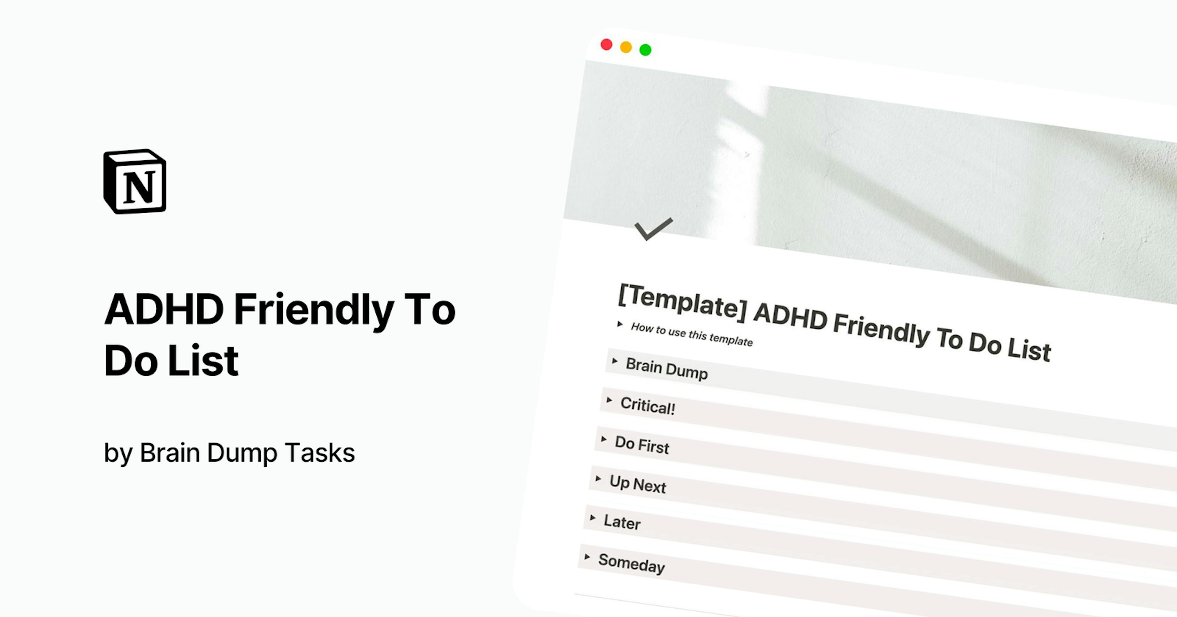 ADHD Friendly To Do List by Brain Dump Tasks 