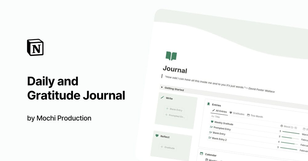 Daily and Gratitude Journal by Mochi Productions