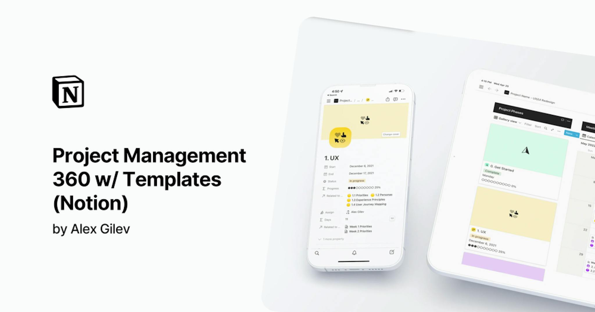 Project Management 360 w: Templates (Notion) by Alex Gilev 