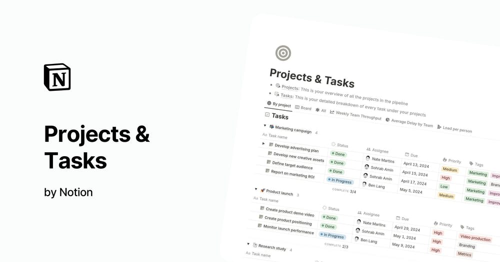 Projects & Tasks by Notion