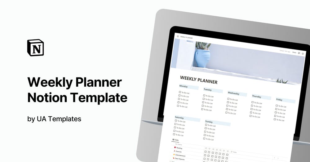 Weekly planner Notion Template by UA Templates