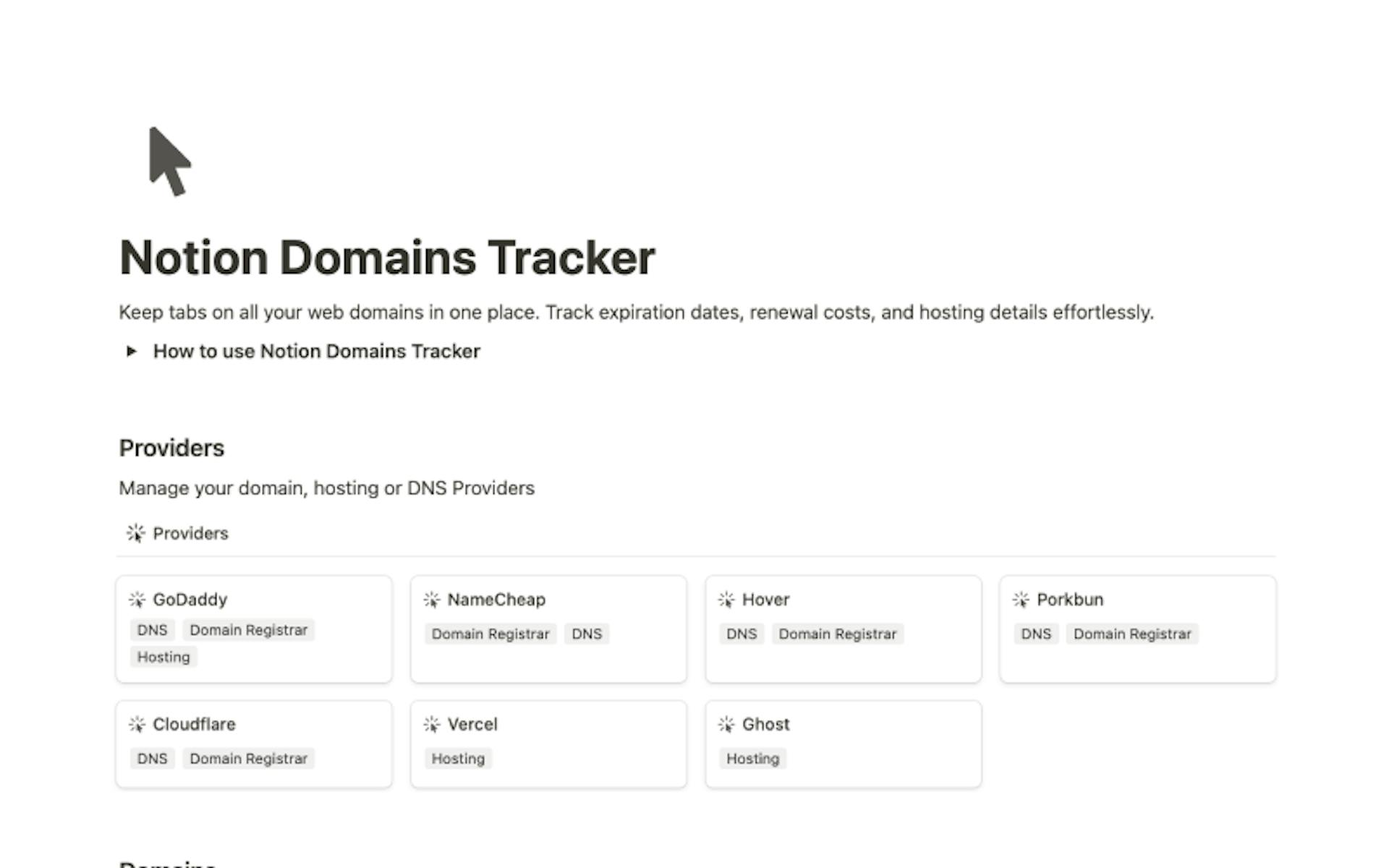 Notion Domain Tracker