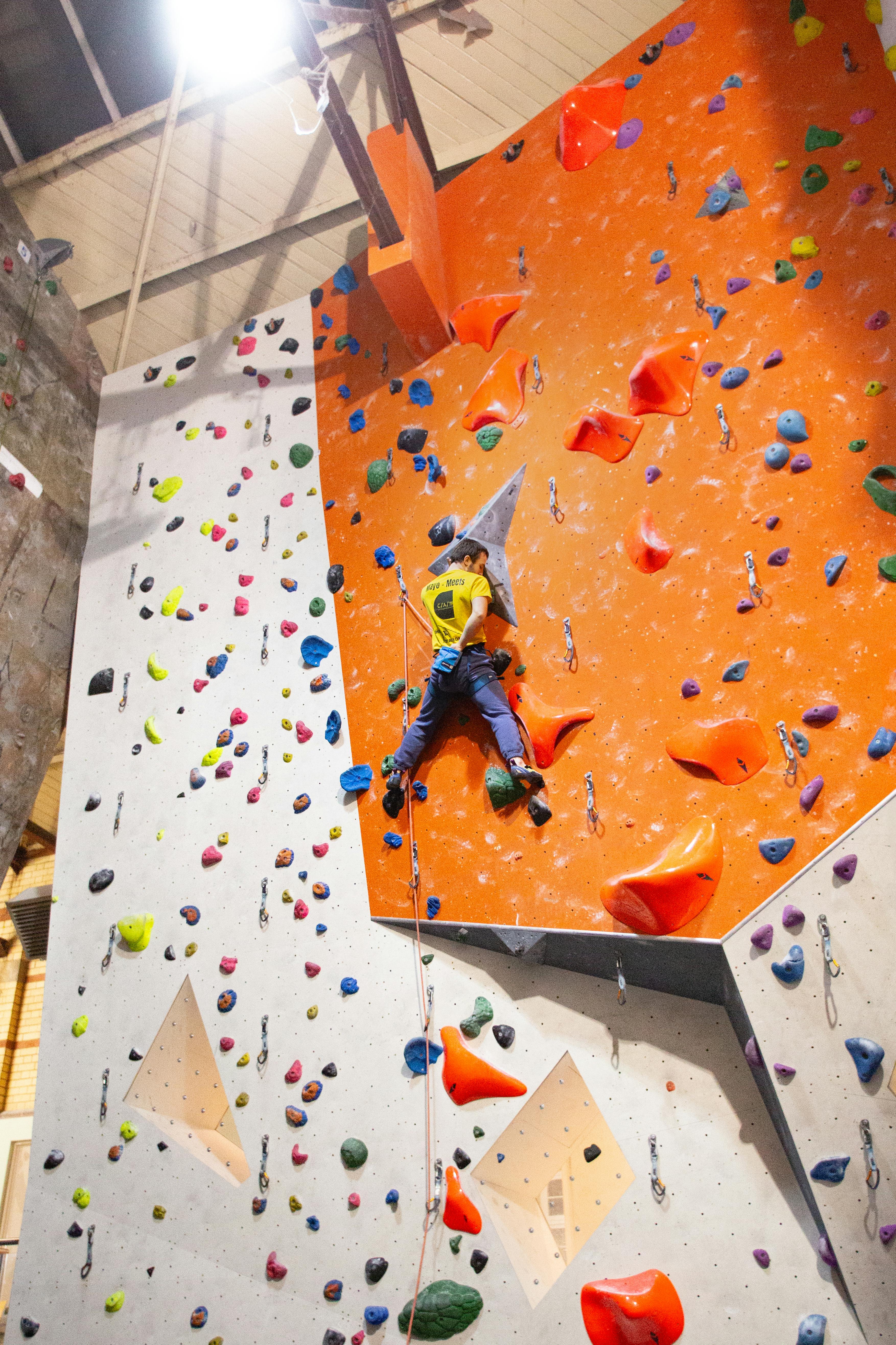 climber on lead wall