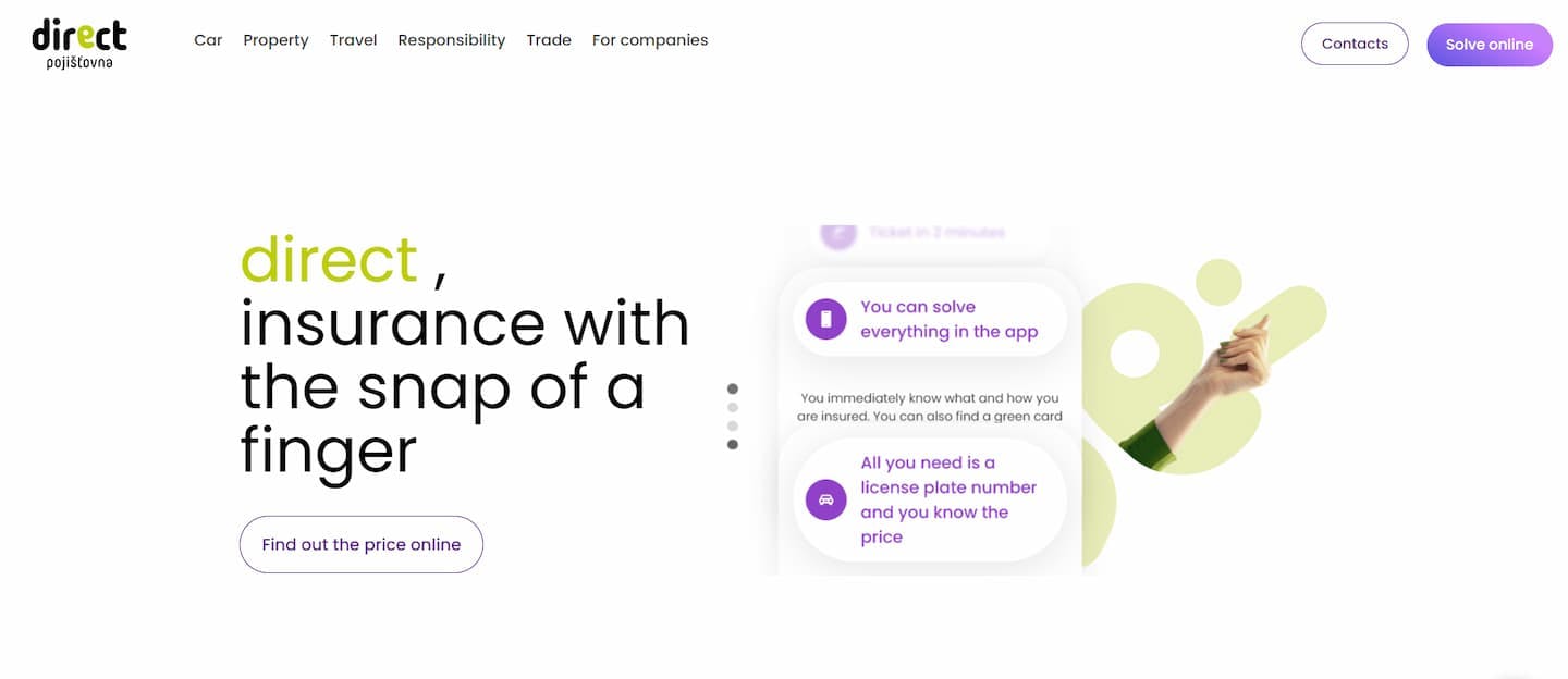 Direct insurance home page