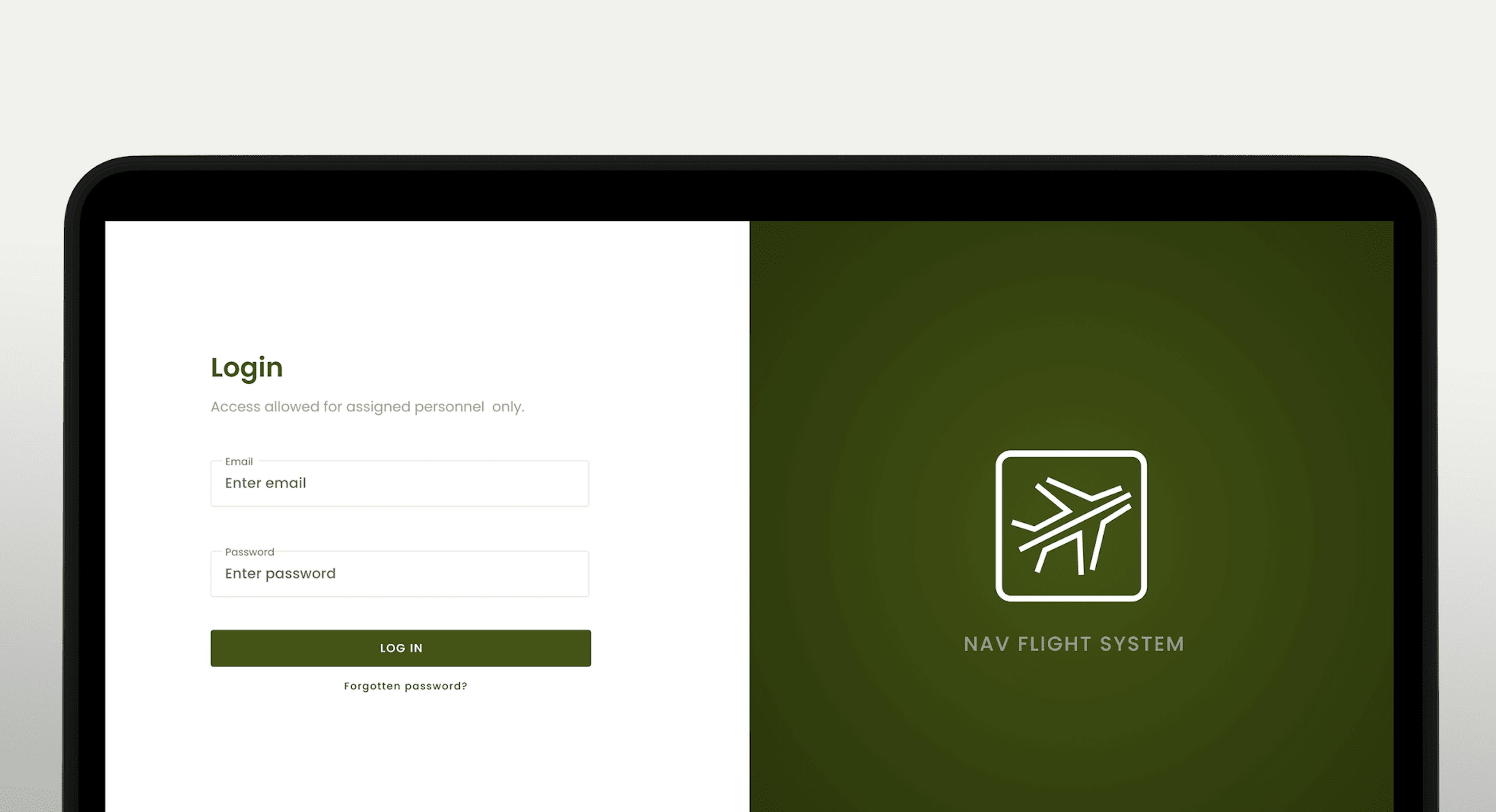 Nav login page